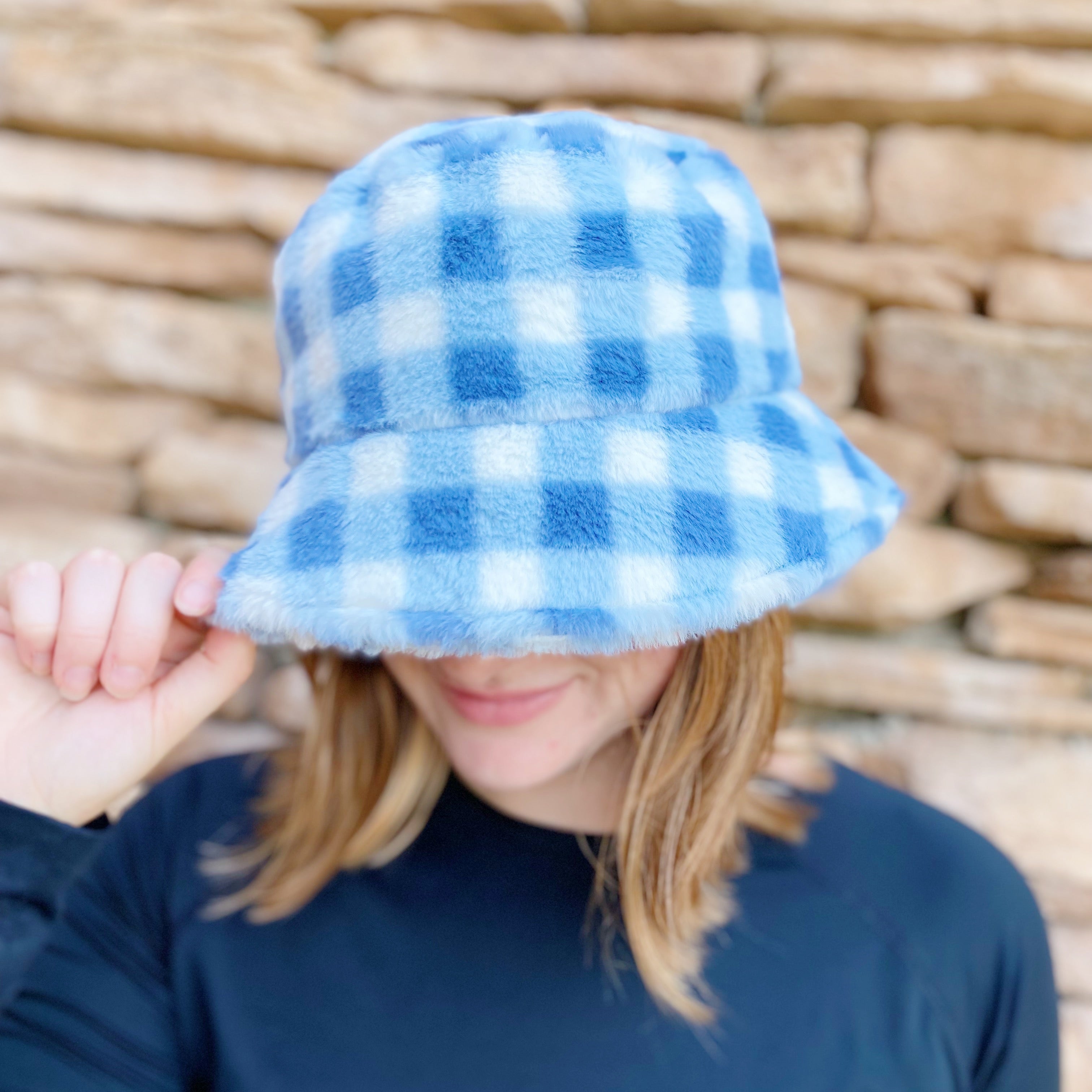 Super Cozy Checkered Bucket Hat by Ellisonyoung.com