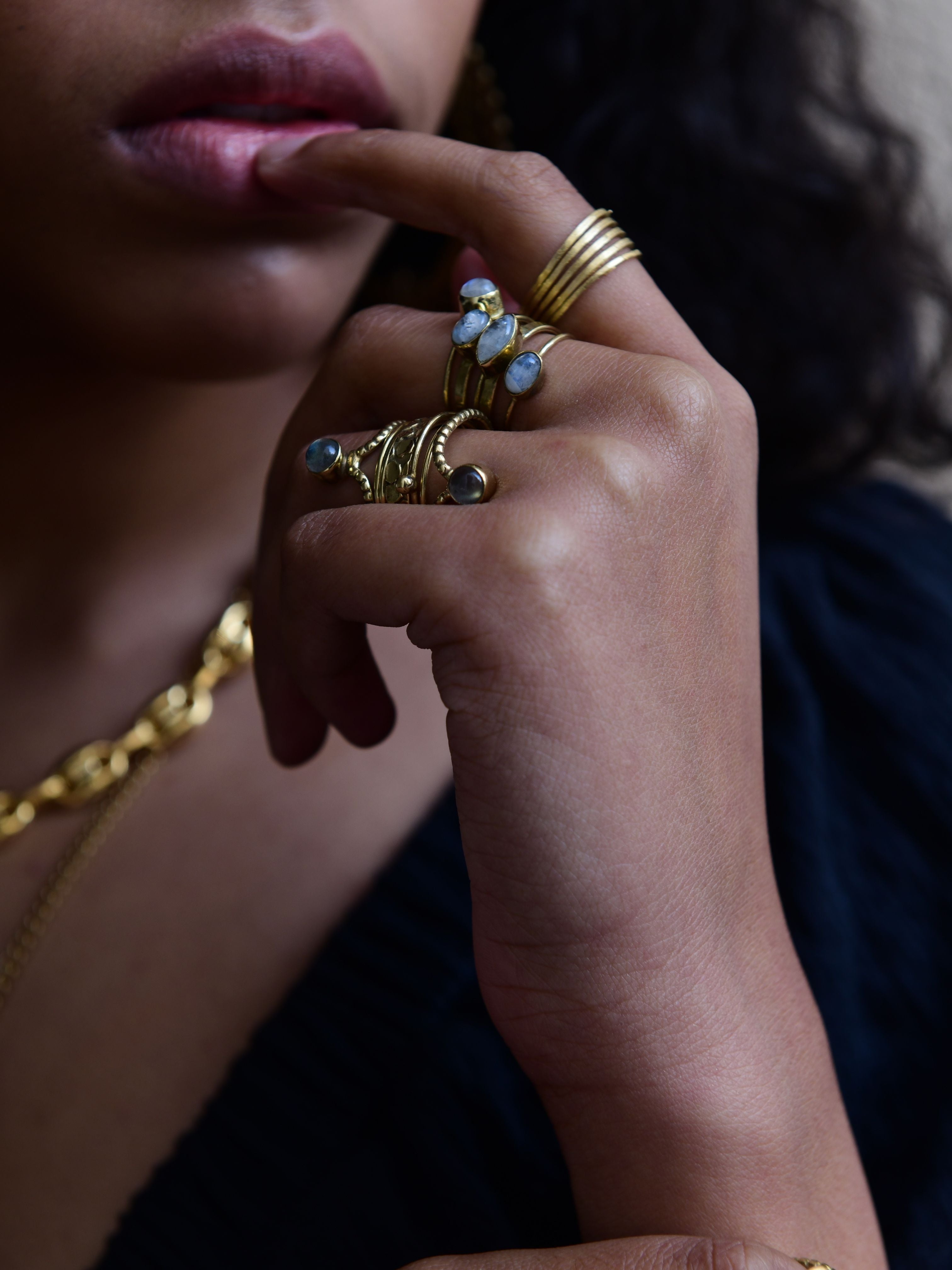 Paal Gemstone Ring Set by Boho Gal Jewelry