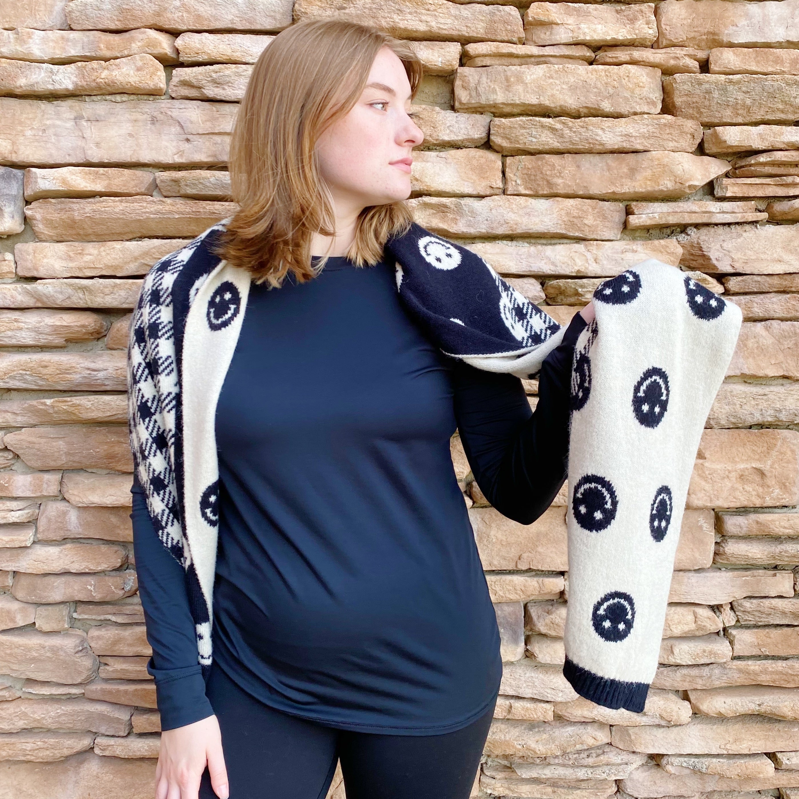 Checked On Happiness Cozy Scarf by Ellisonyoung.com