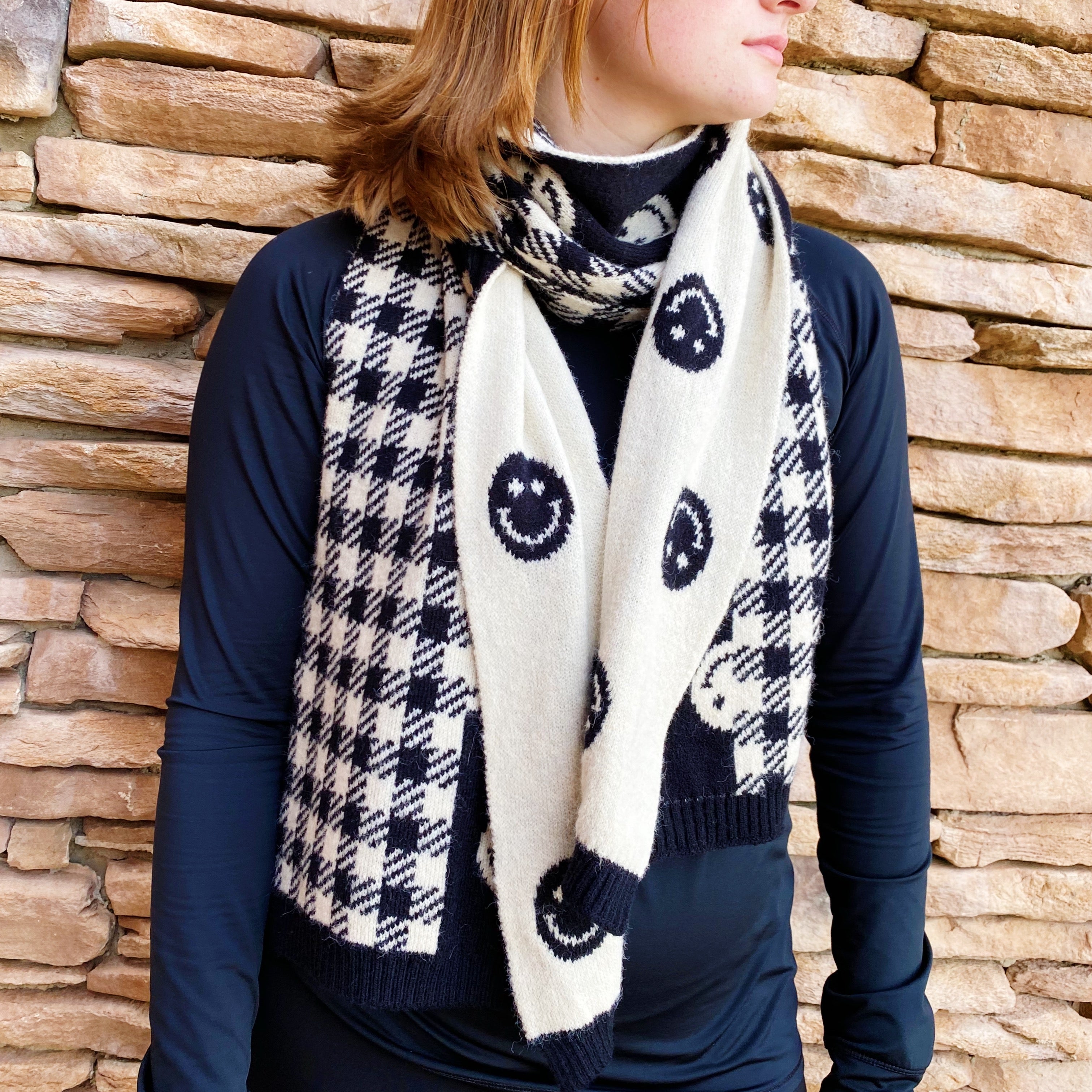 Checked On Happiness Cozy Scarf by Ellisonyoung.com