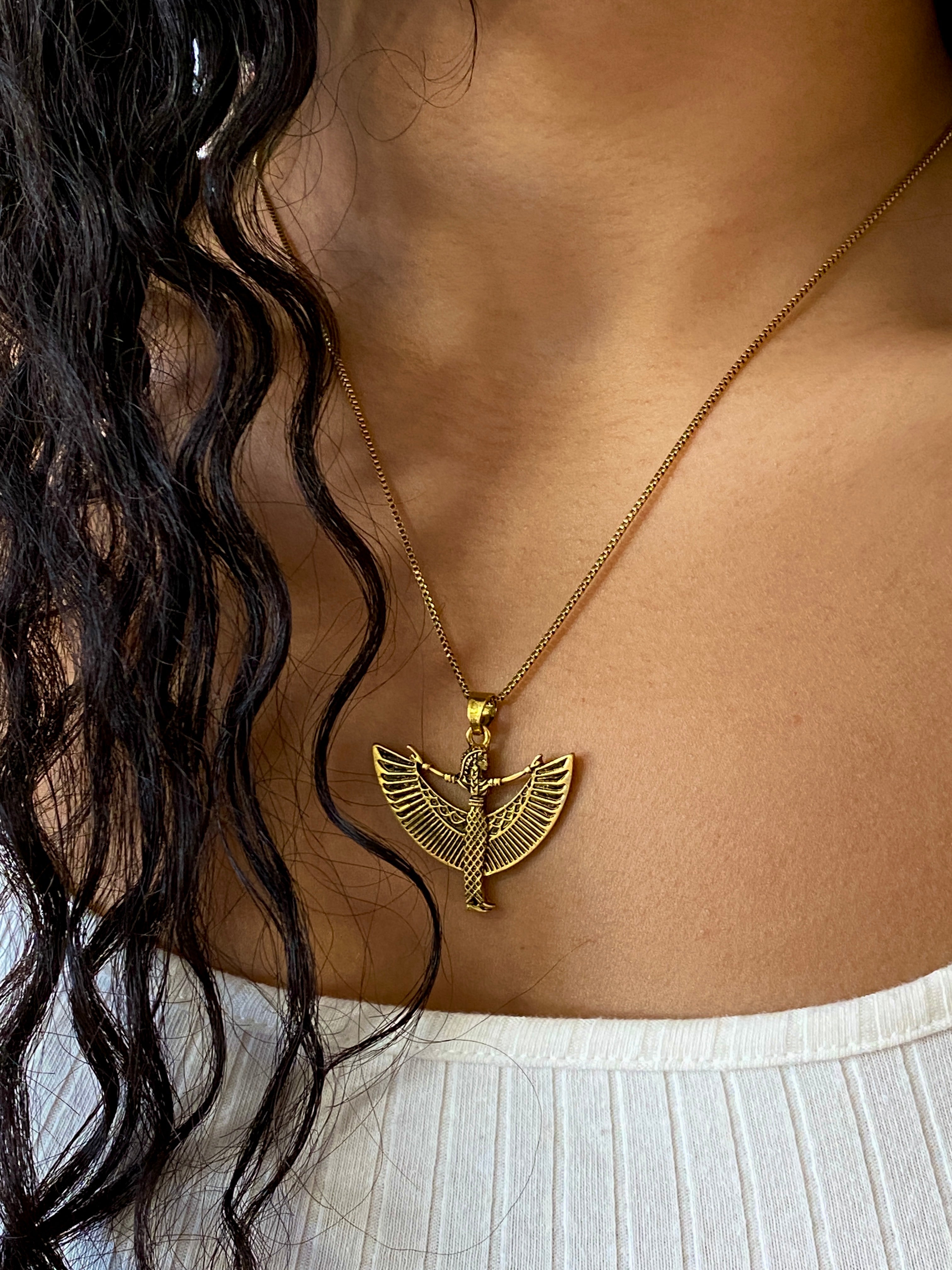 Maat Egyptian Goddess Necklace by Boho Gal Jewelry