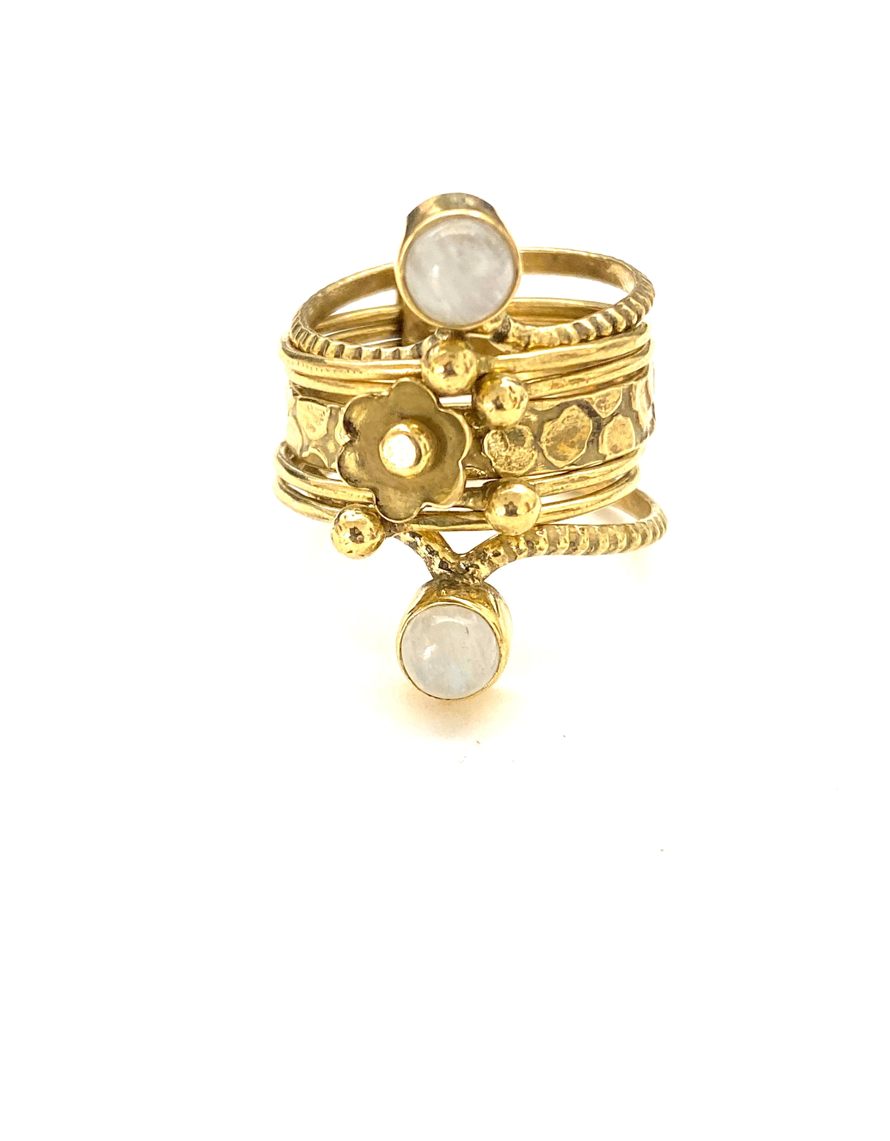 Ekta Gemstone Ring Set by Boho Gal Jewelry