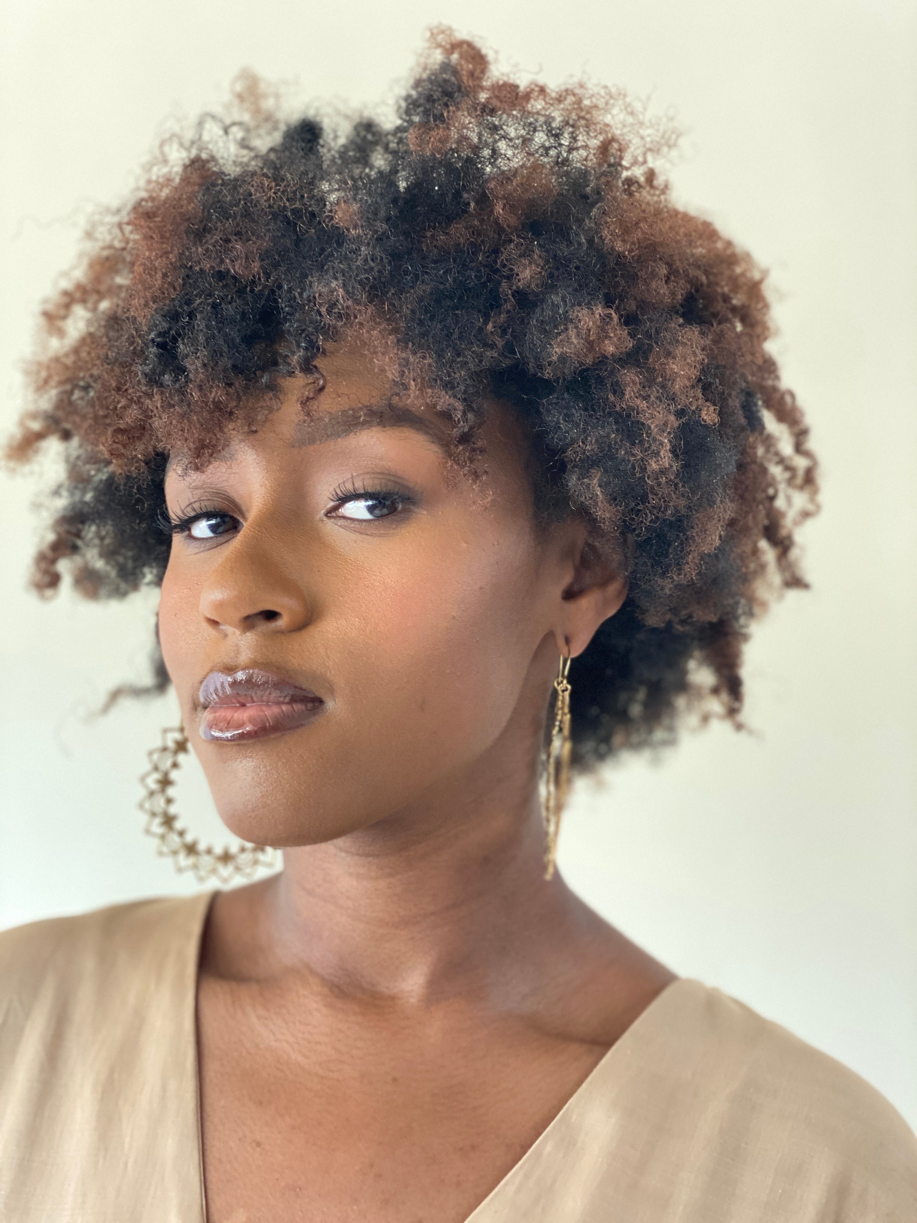 Izara Brass hoops by Boho Gal Jewelry