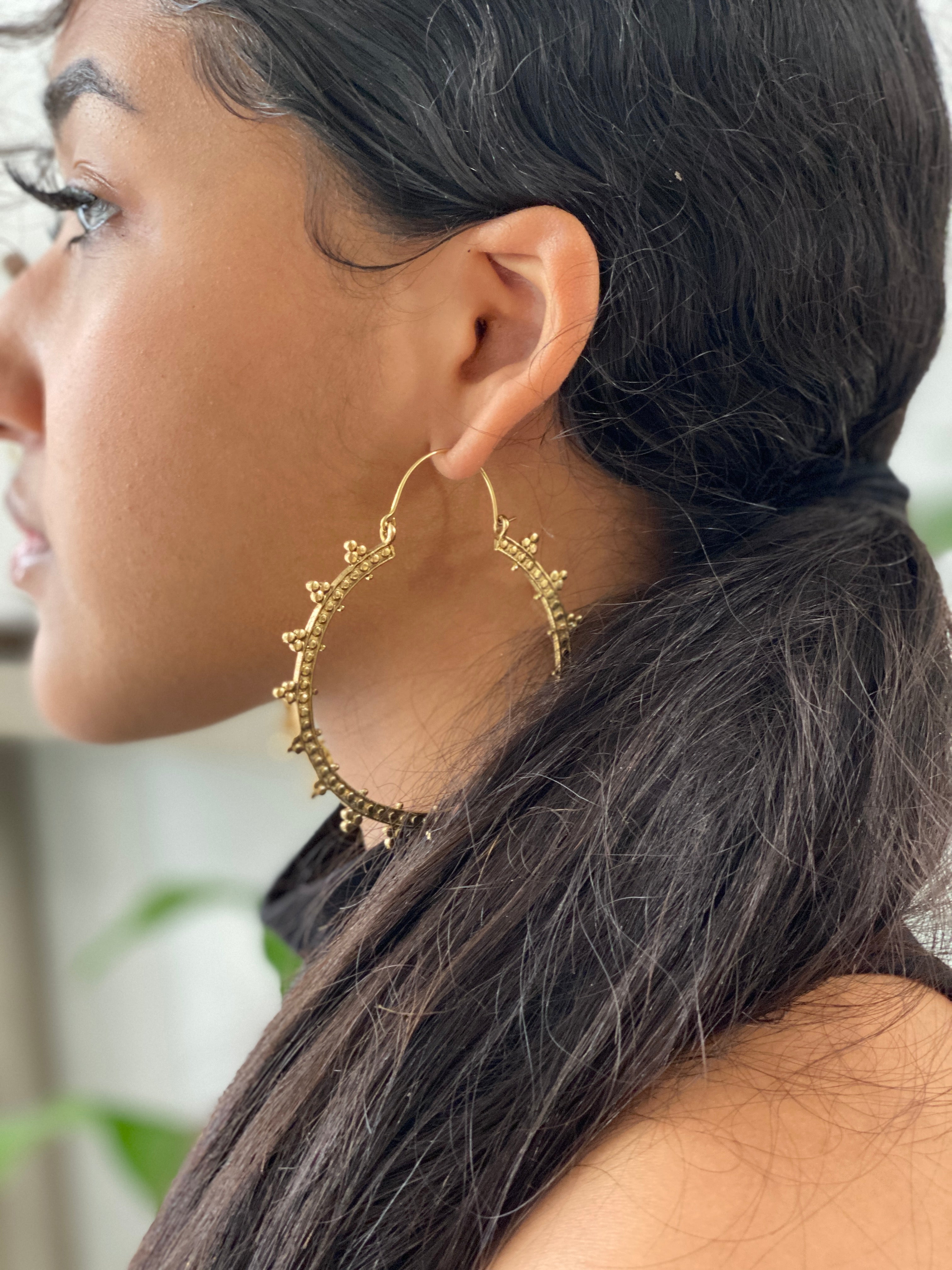Eta Brass Hoop by Boho Gal Jewelry