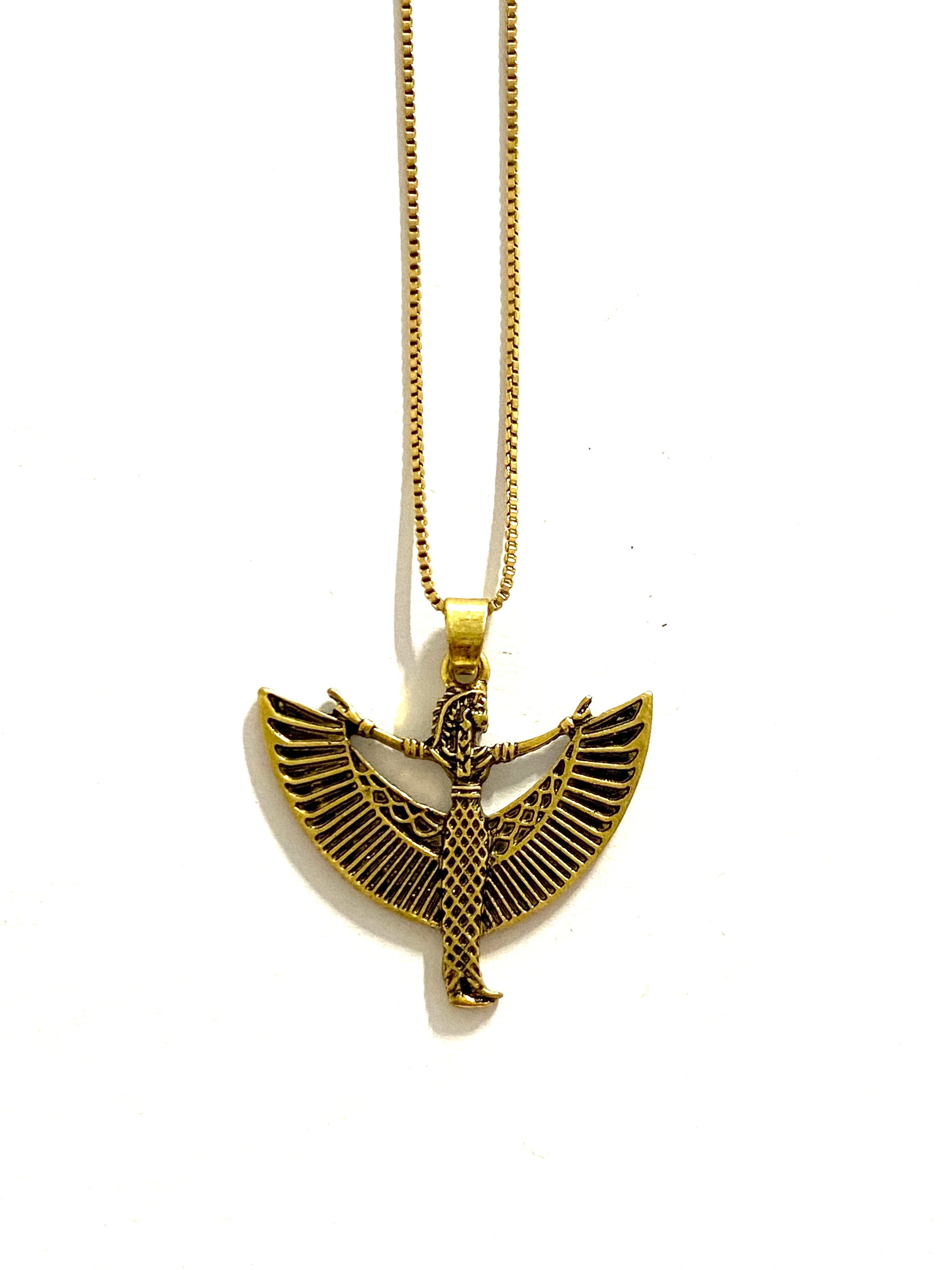 Maat Egyptian Goddess Necklace by Boho Gal Jewelry