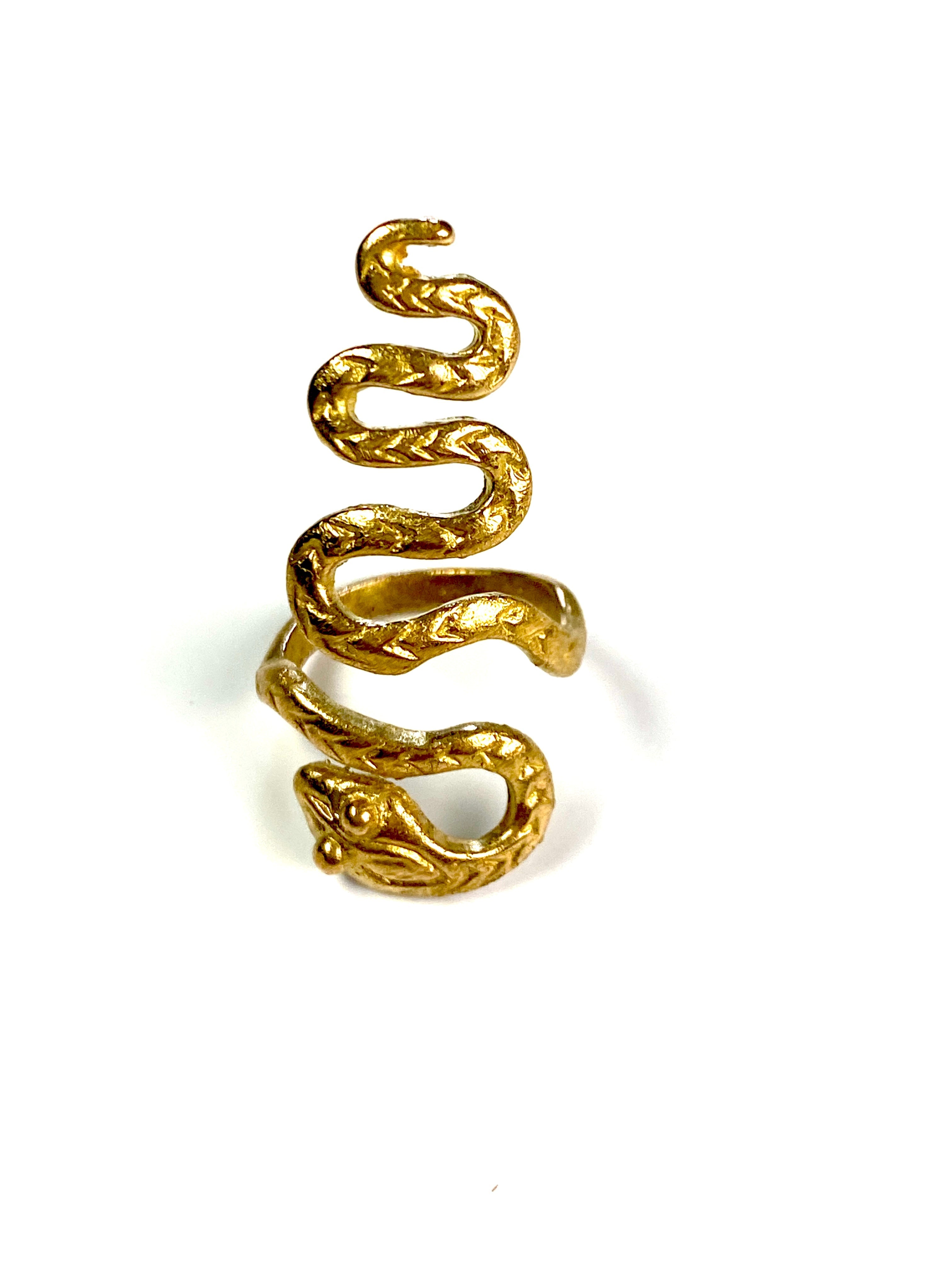 Ushari Snake Brass Ring by Boho Gal Jewelry