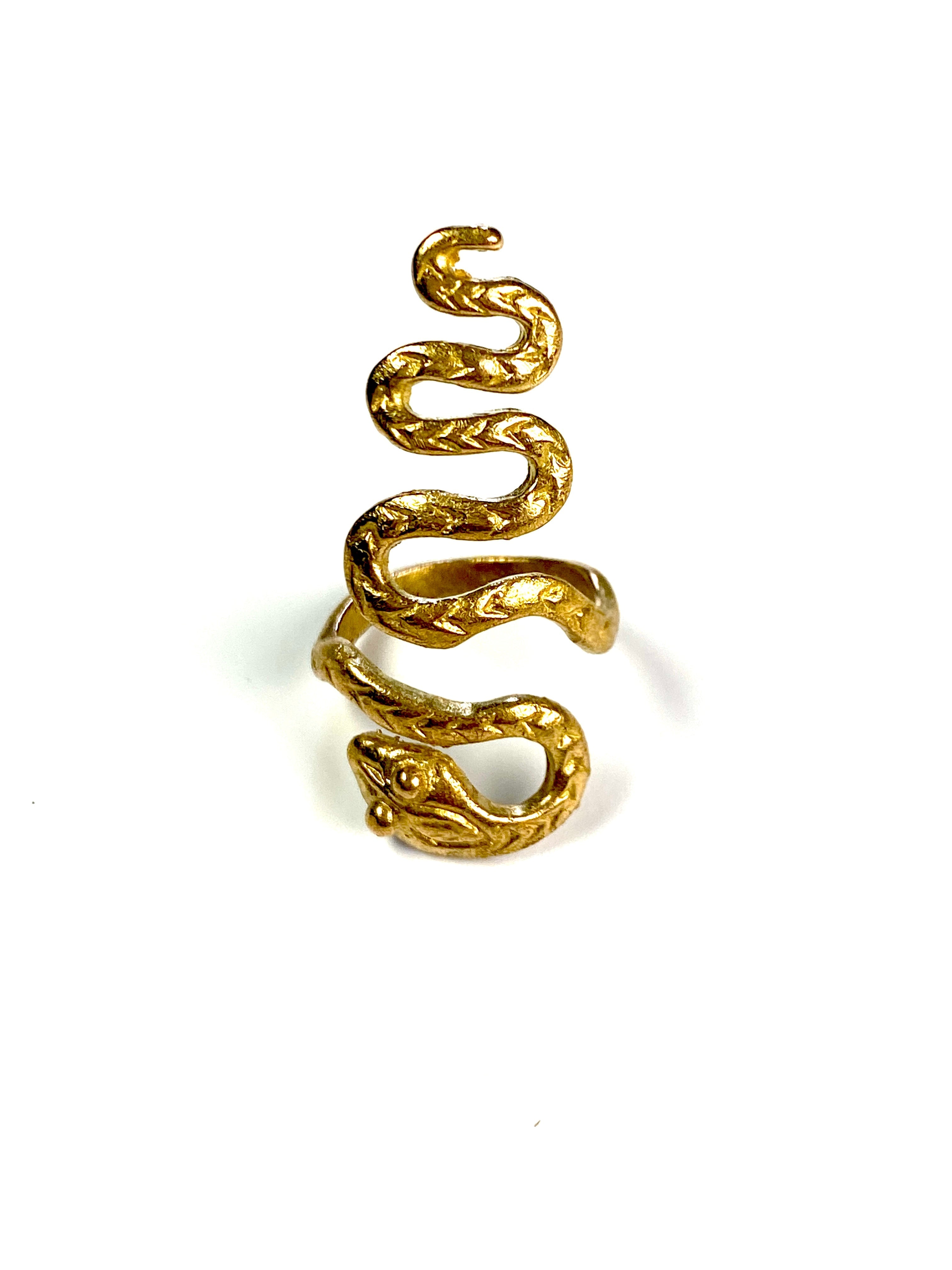 Ushari Snake Brass Ring by Boho Gal Jewelry