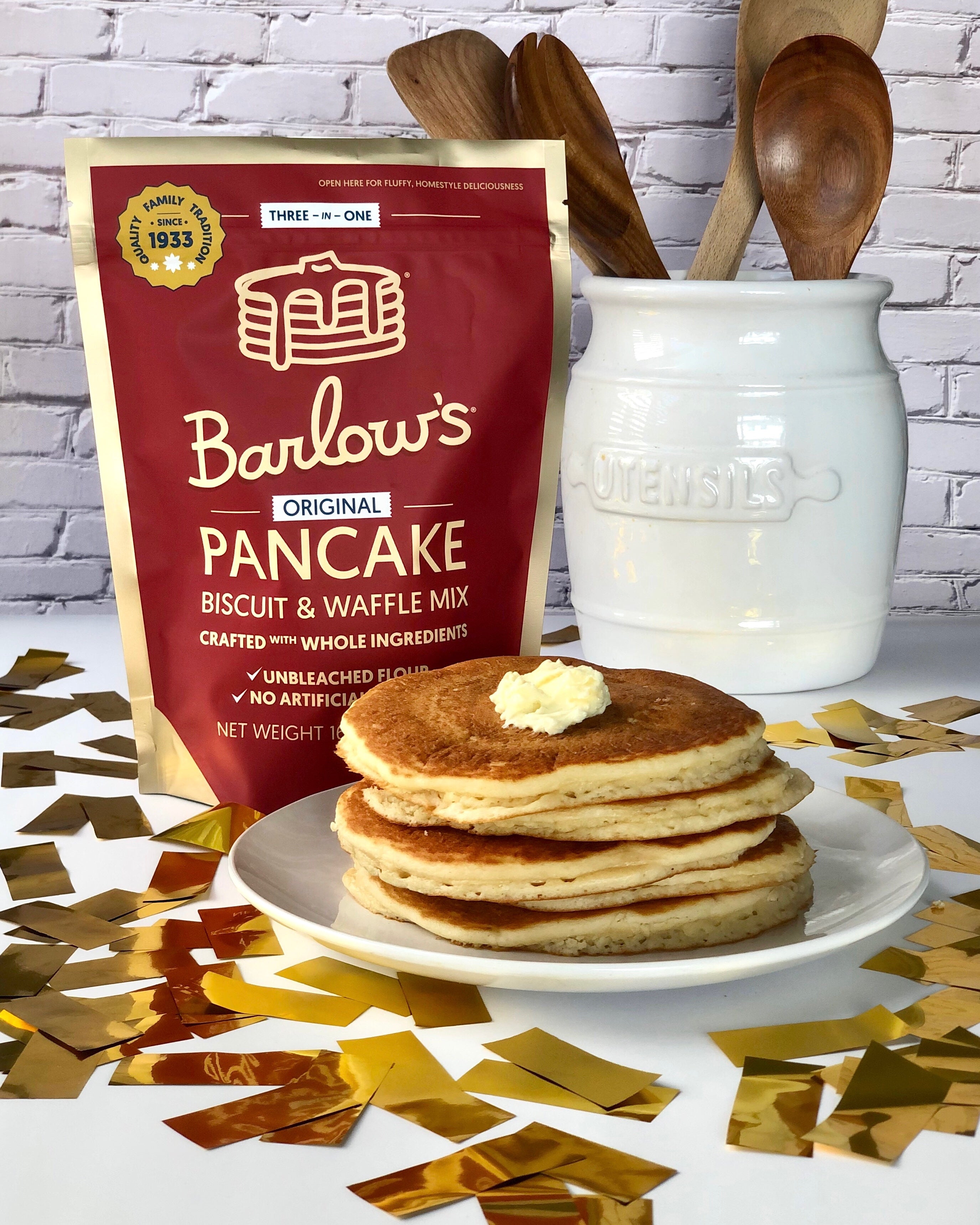 Barlow's Foods 3 in 1 Original Pancake, Biscuit and Waffle Mix 32 oz - 2 Packs