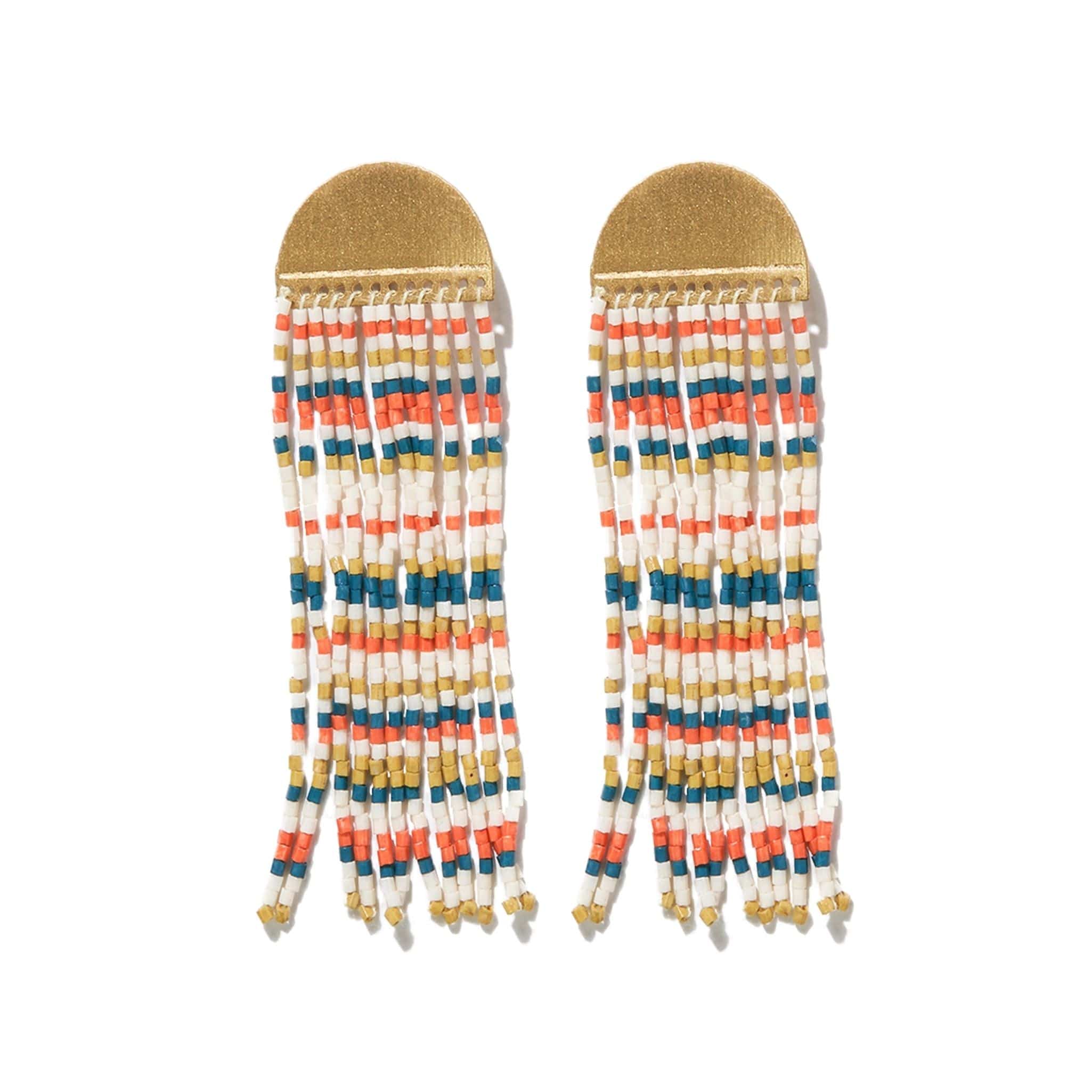 Riley Horizontal Striped Earrings Desert