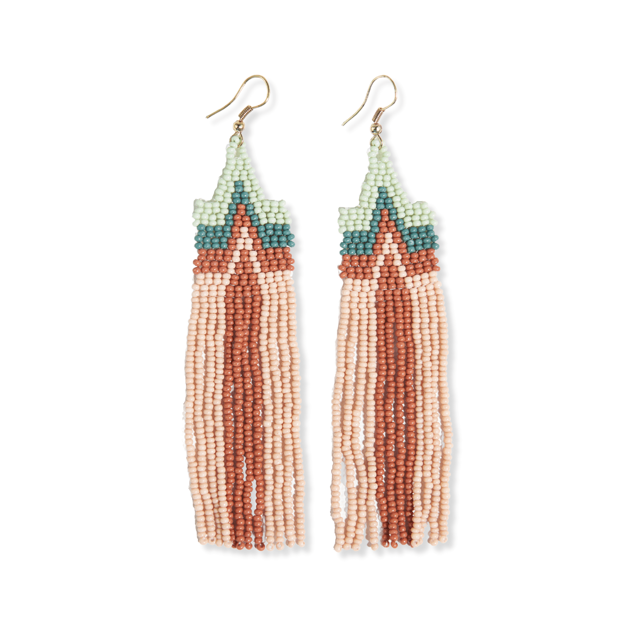 Danielle Peak Beaded Fringe Earrings Desert