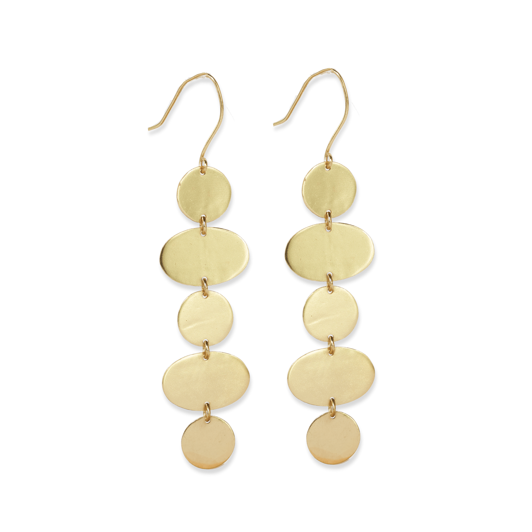 Gretchen Oval Circle Earrings Brass