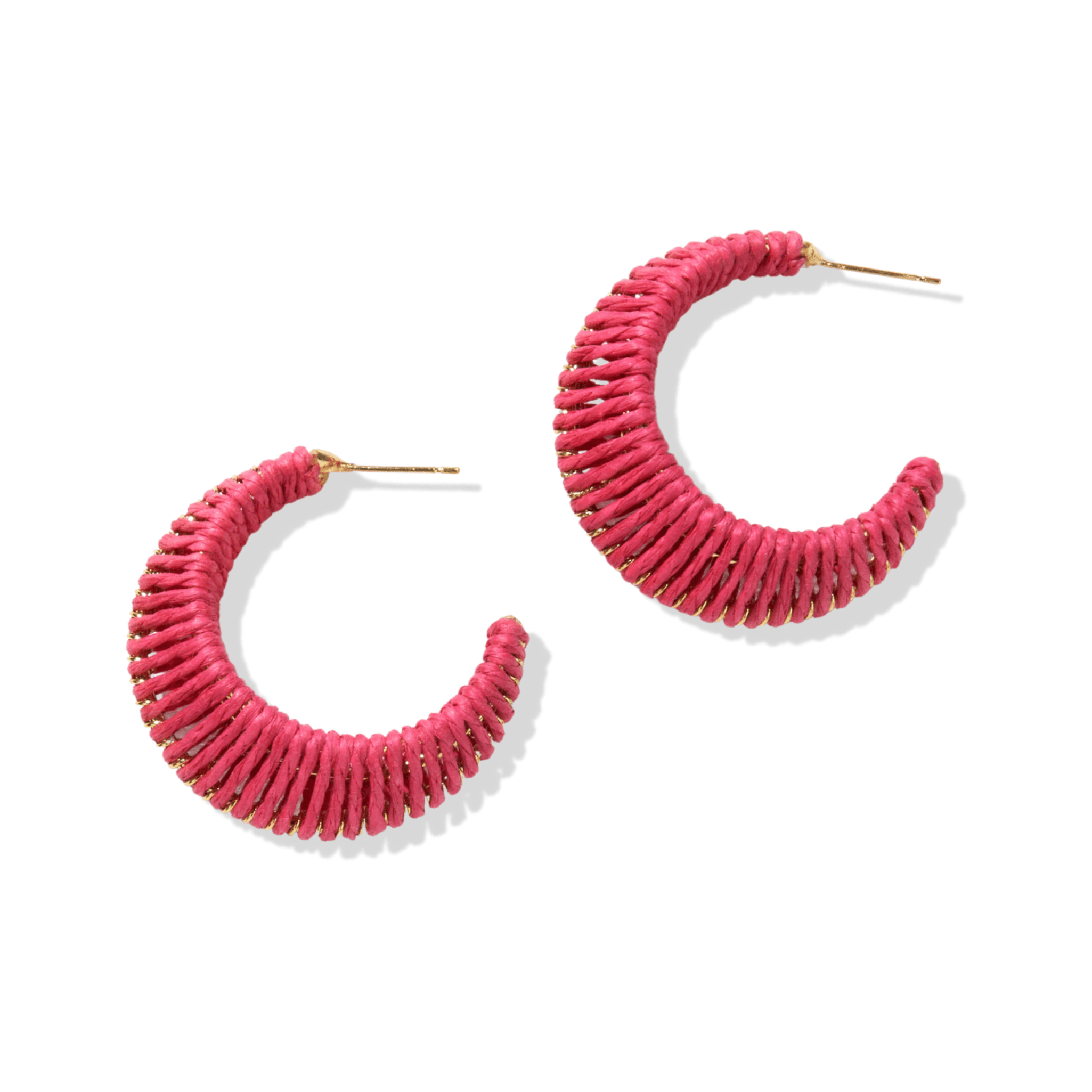 Harper Solid Hoop Earrings Hot Pink