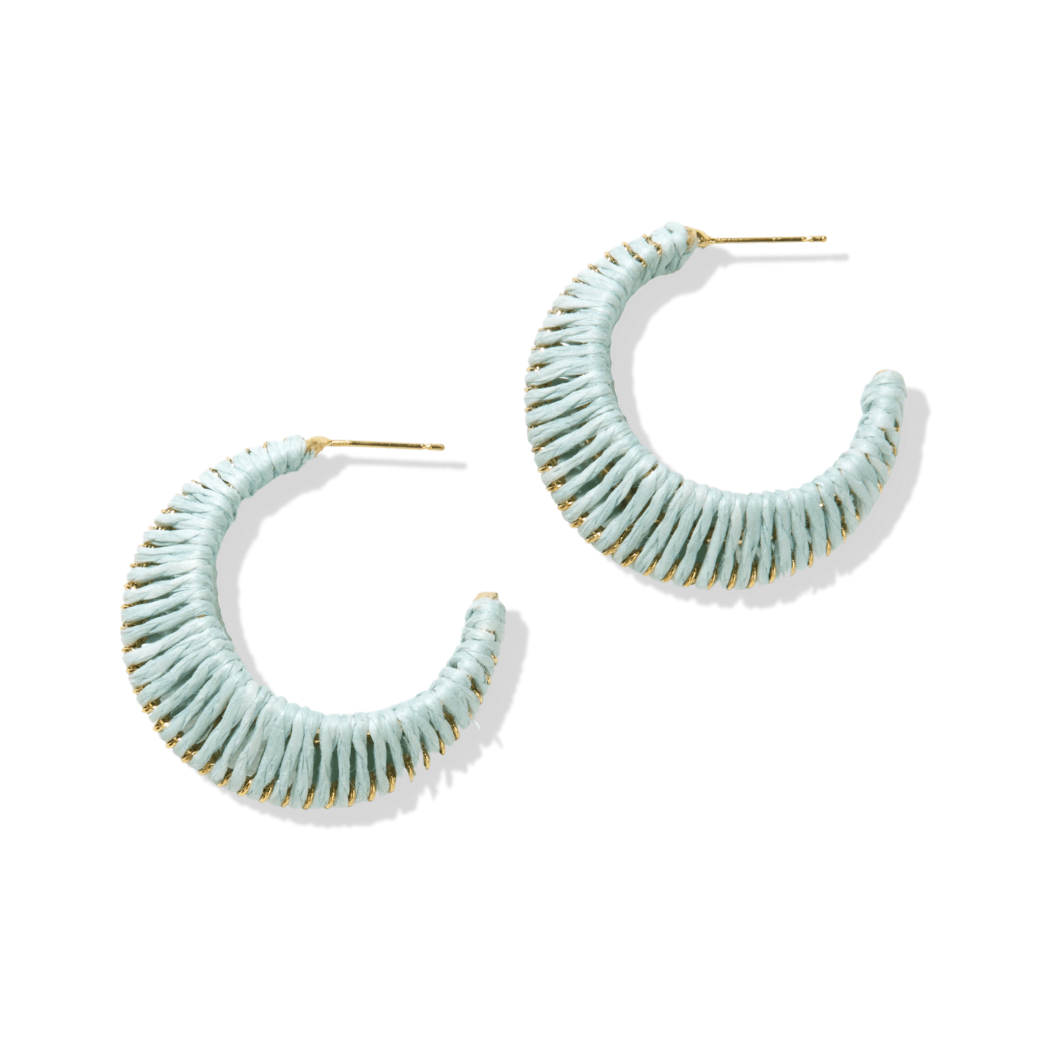 Harper Solid Hoop Earrings Light Blue