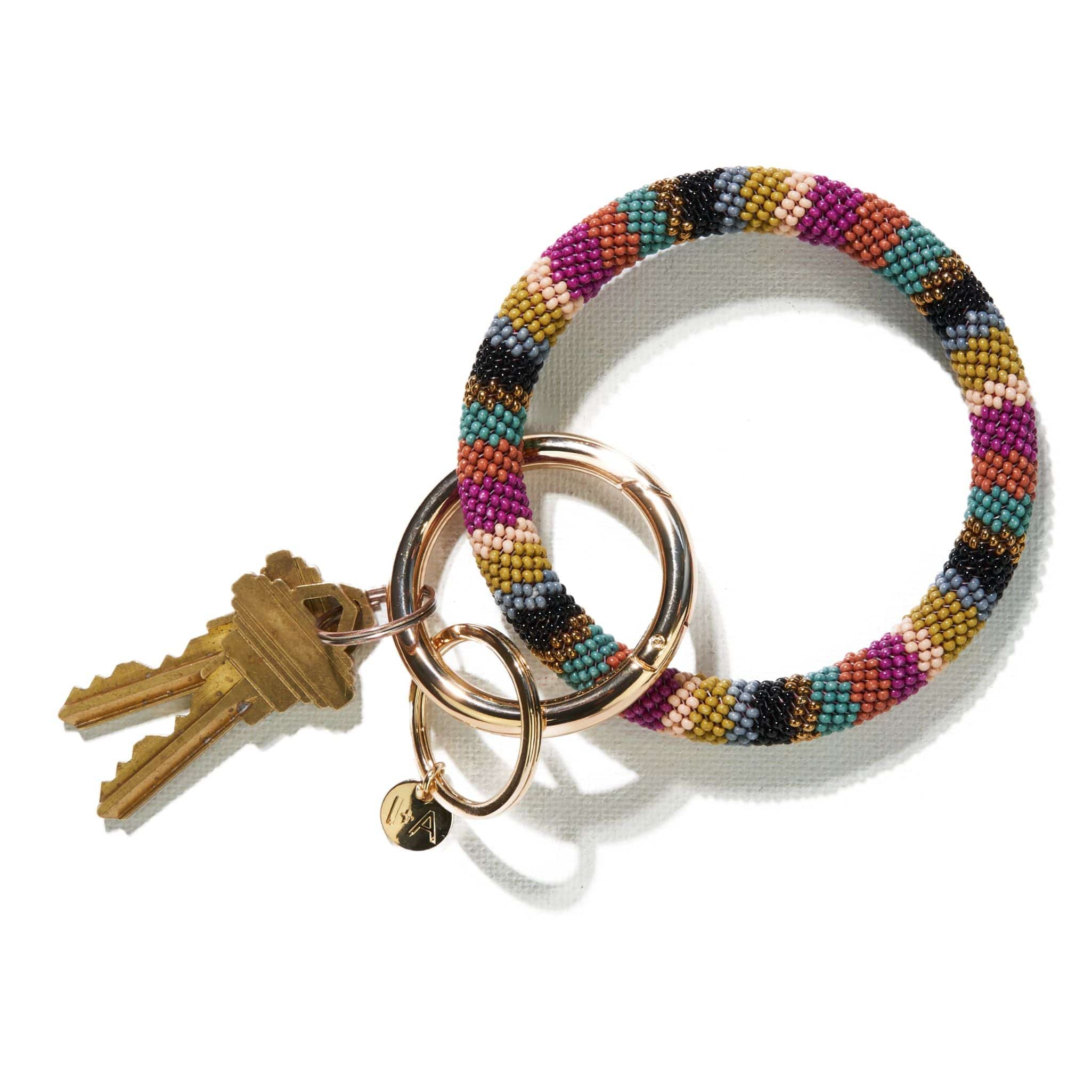 Chloe Stripe Key Ring Muted