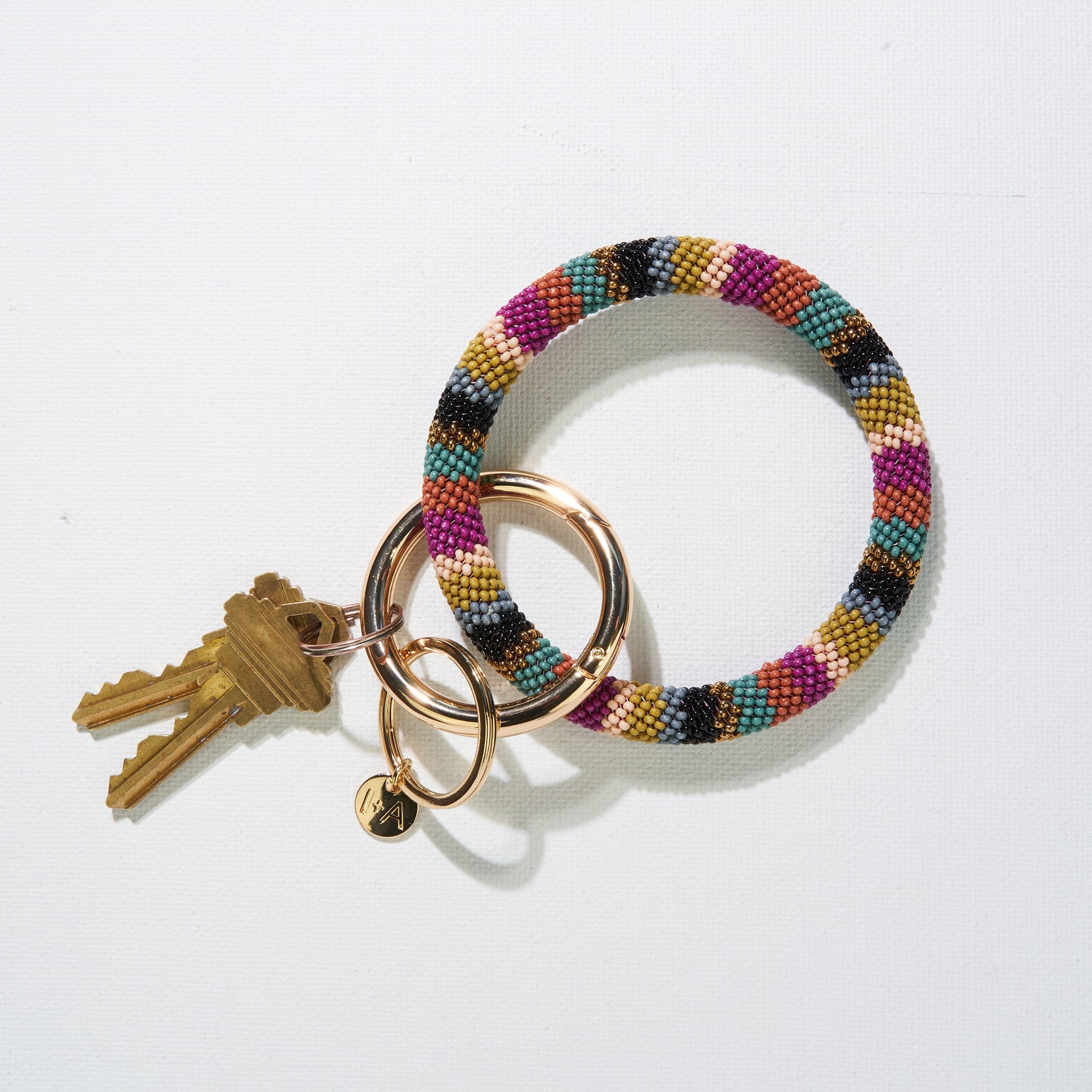 Chloe Stripe Key Ring Muted
