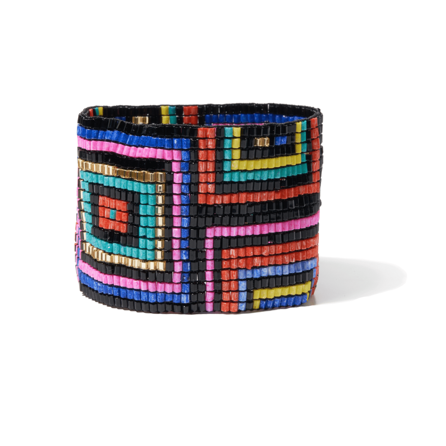 Penelope Rectangles Stretch Bracelet Neon Black