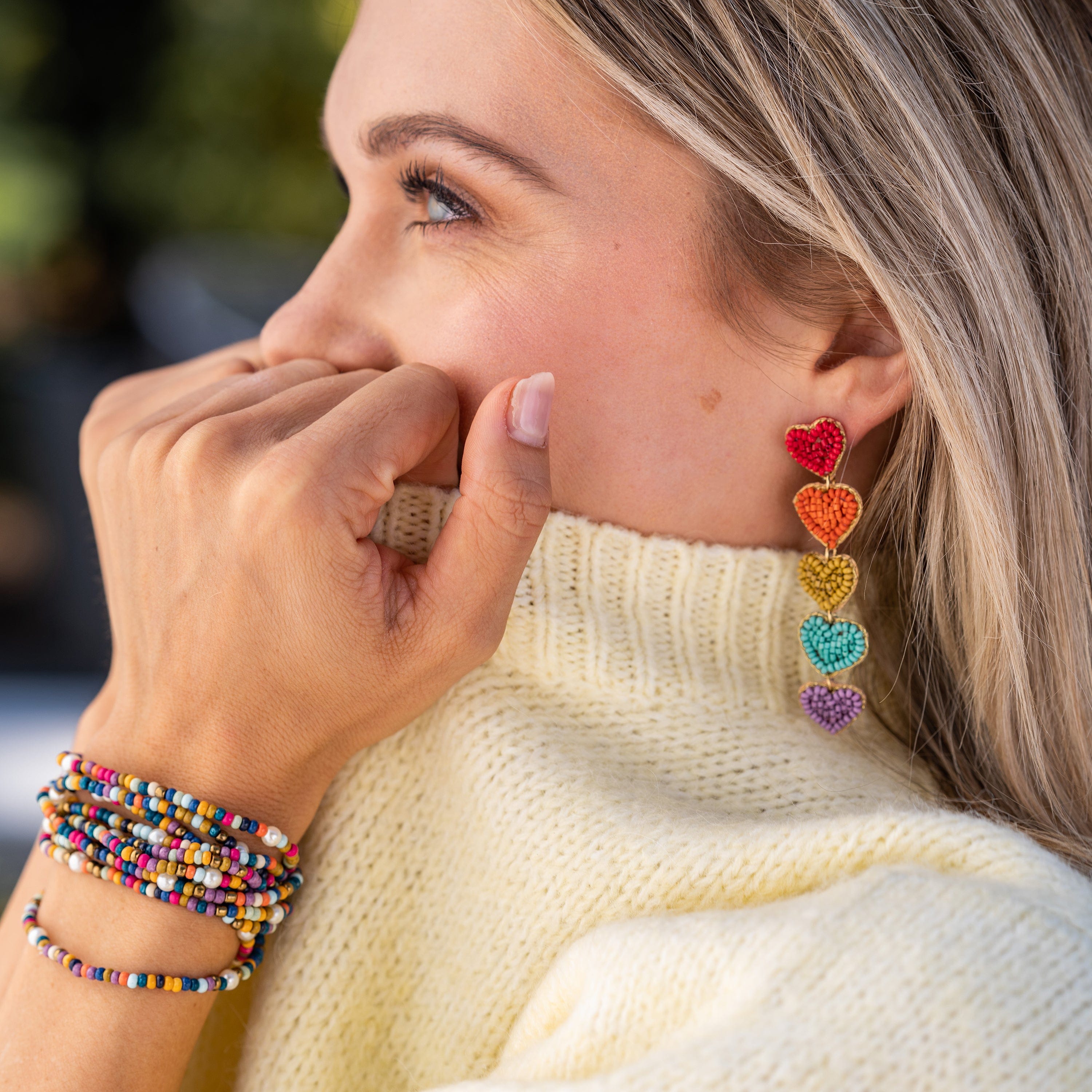 Christina Rainbow Earrings Red