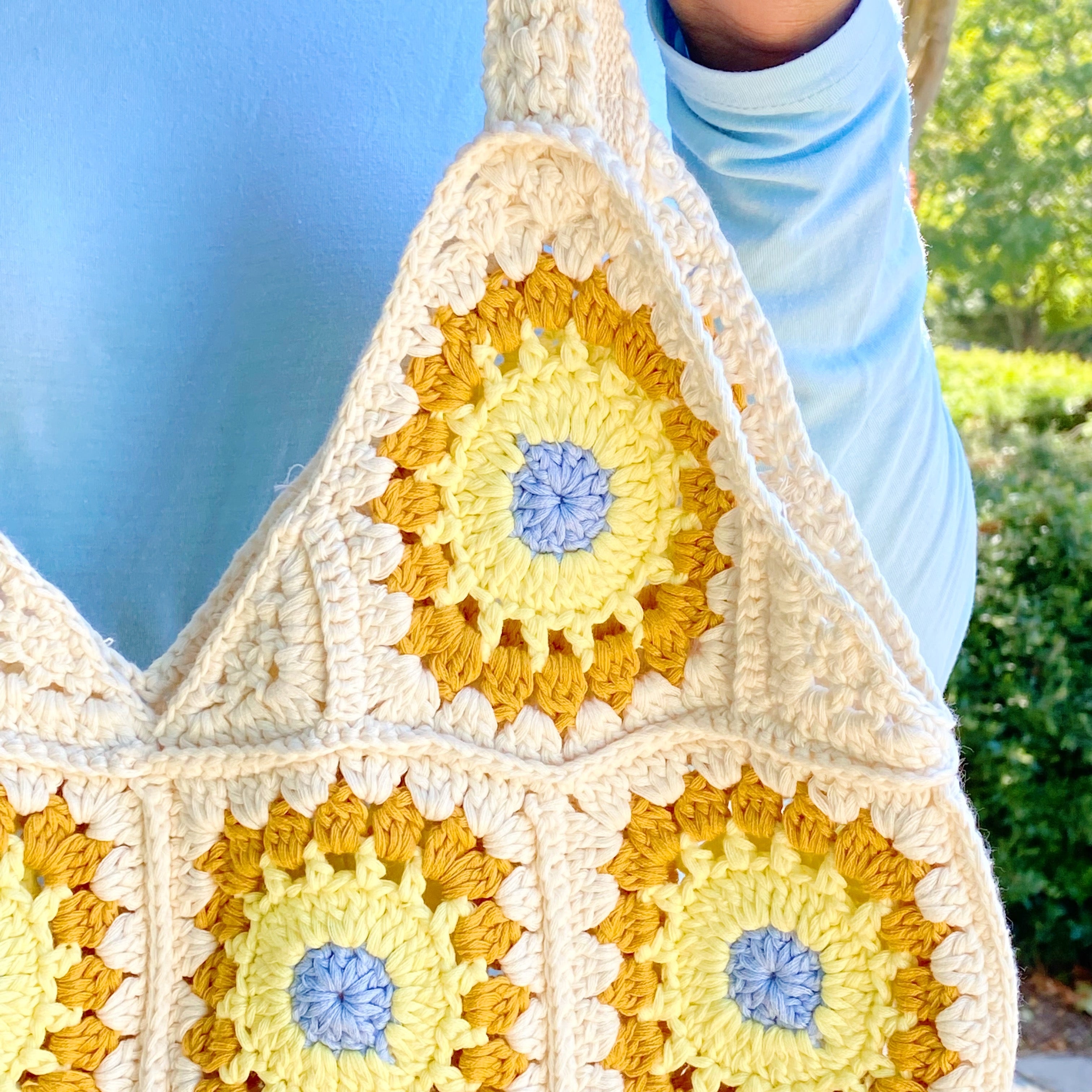 Vintage Hand Knitted Crochet Tote by Ellisonyoung.com