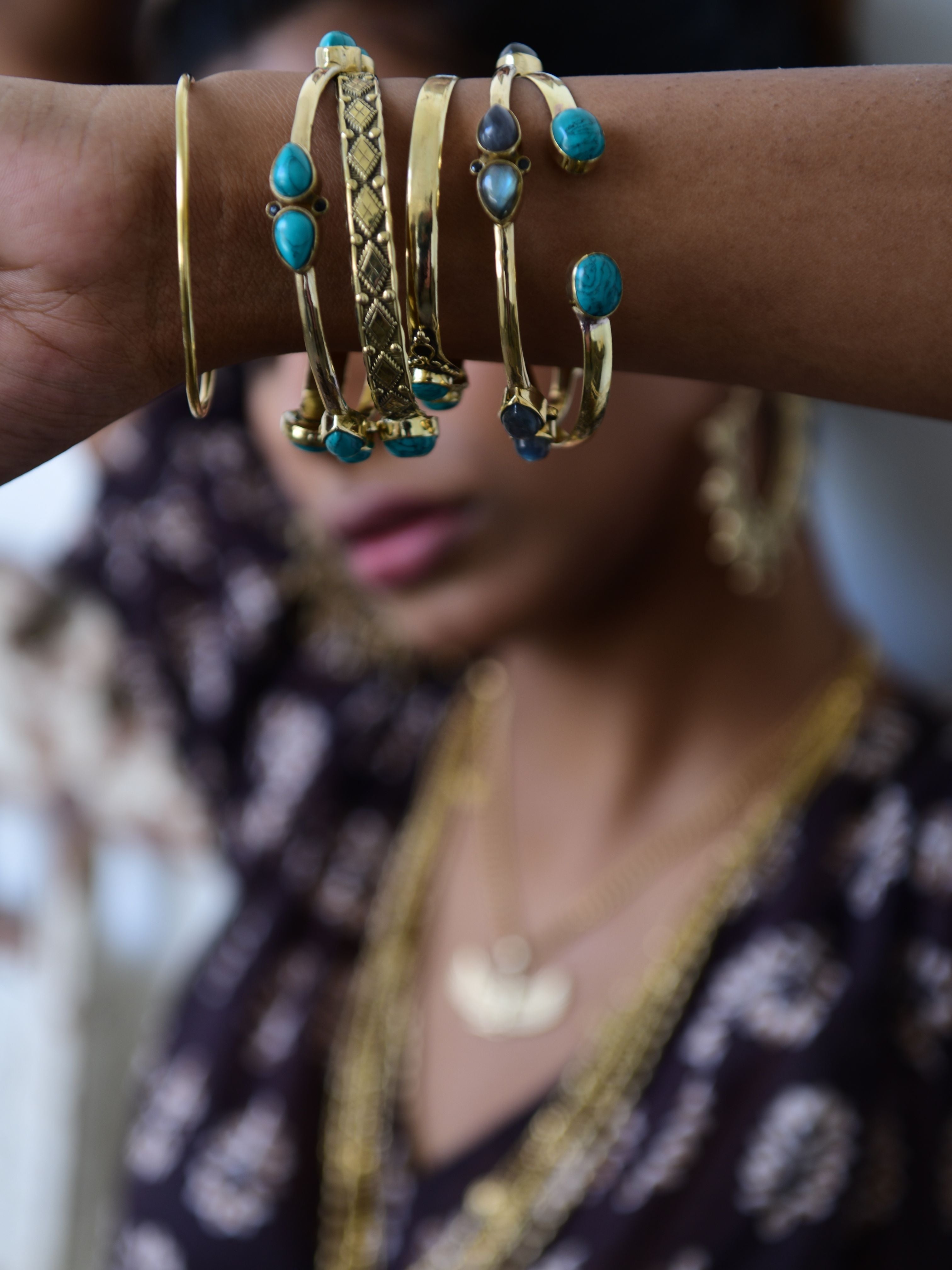 Kaila Gemstone Cuff by Boho Gal Jewelry