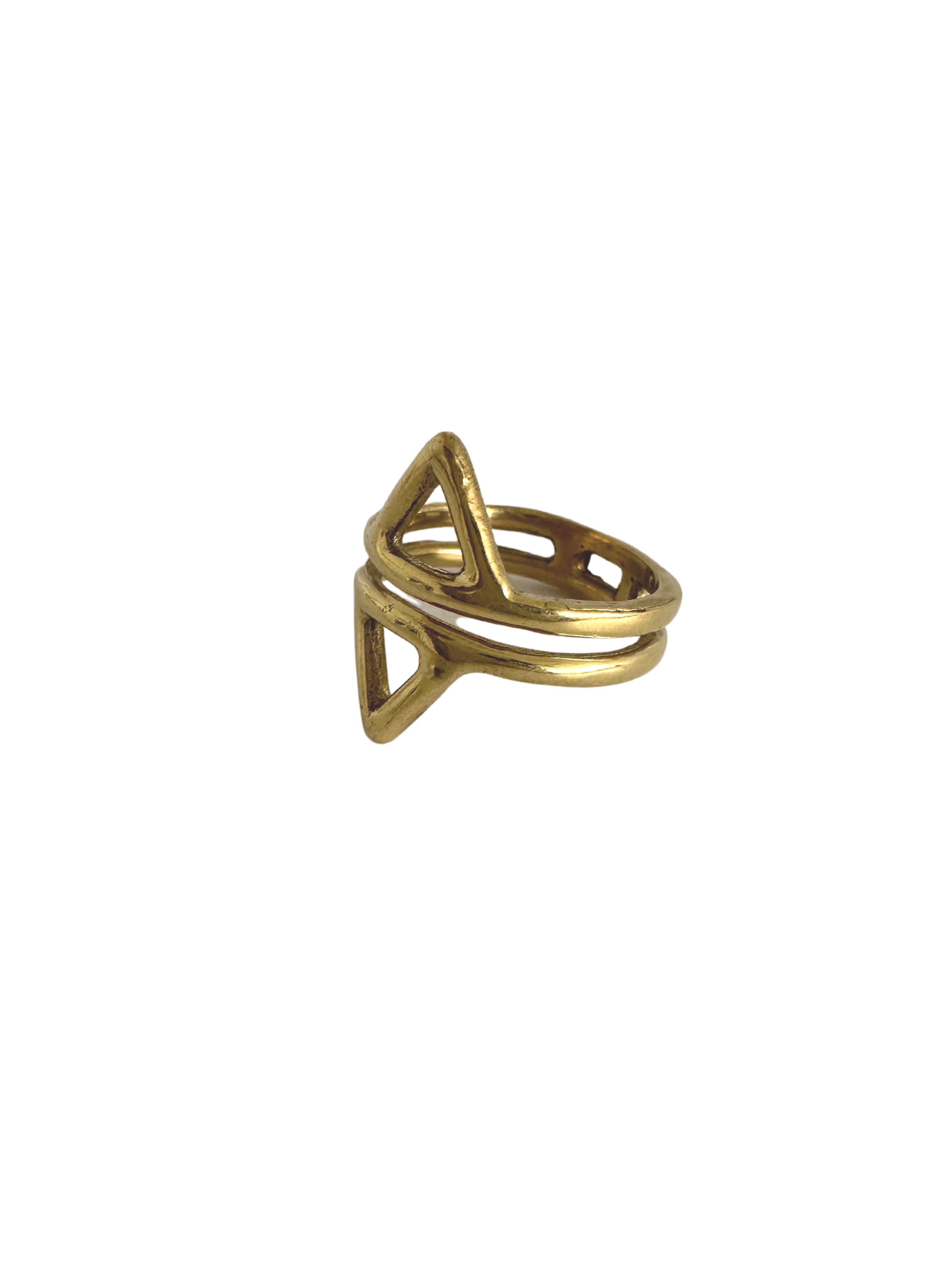 Sai Brass Triangle Ring by Boho Gal Jewelry