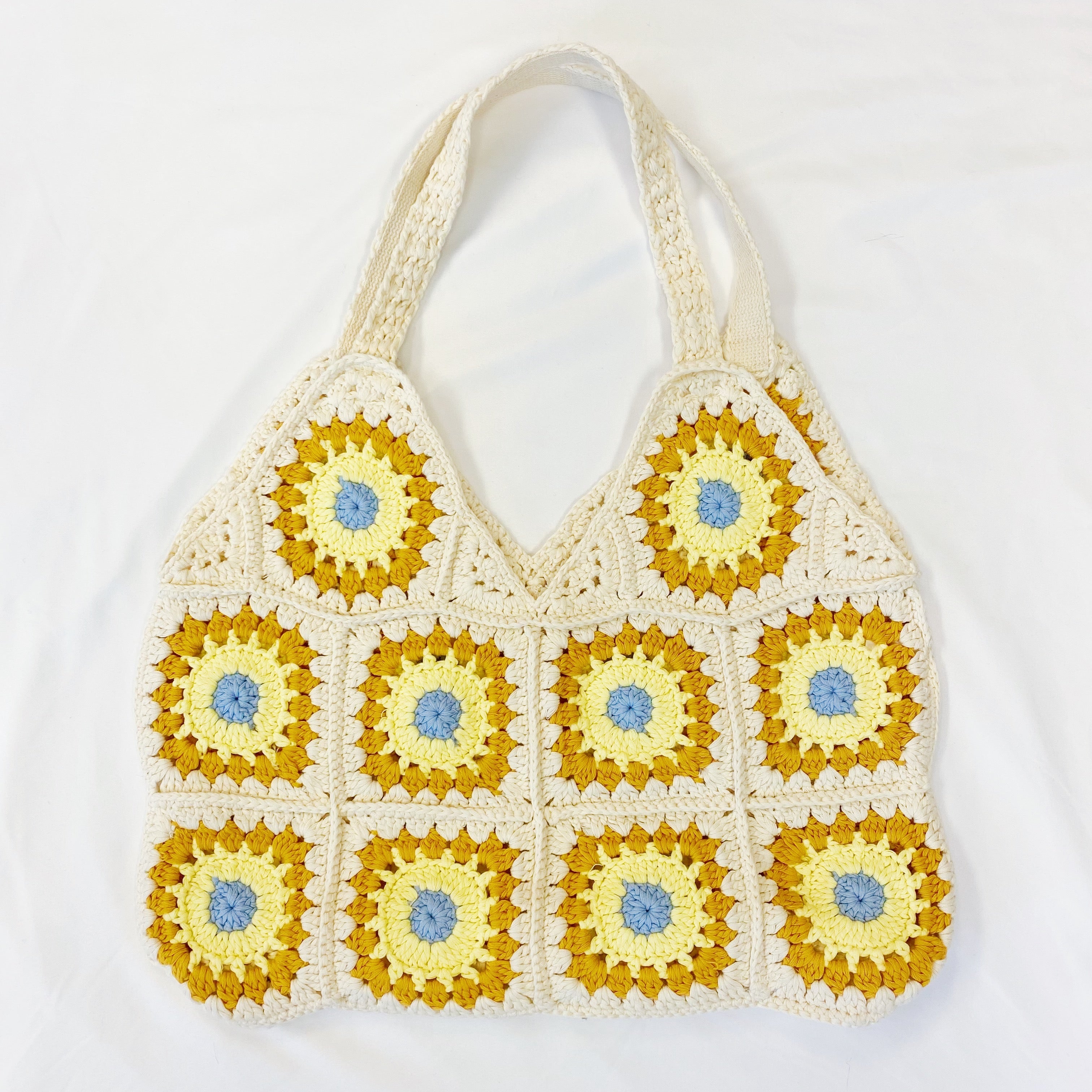 Vintage Hand Knitted Crochet Tote by Ellisonyoung.com