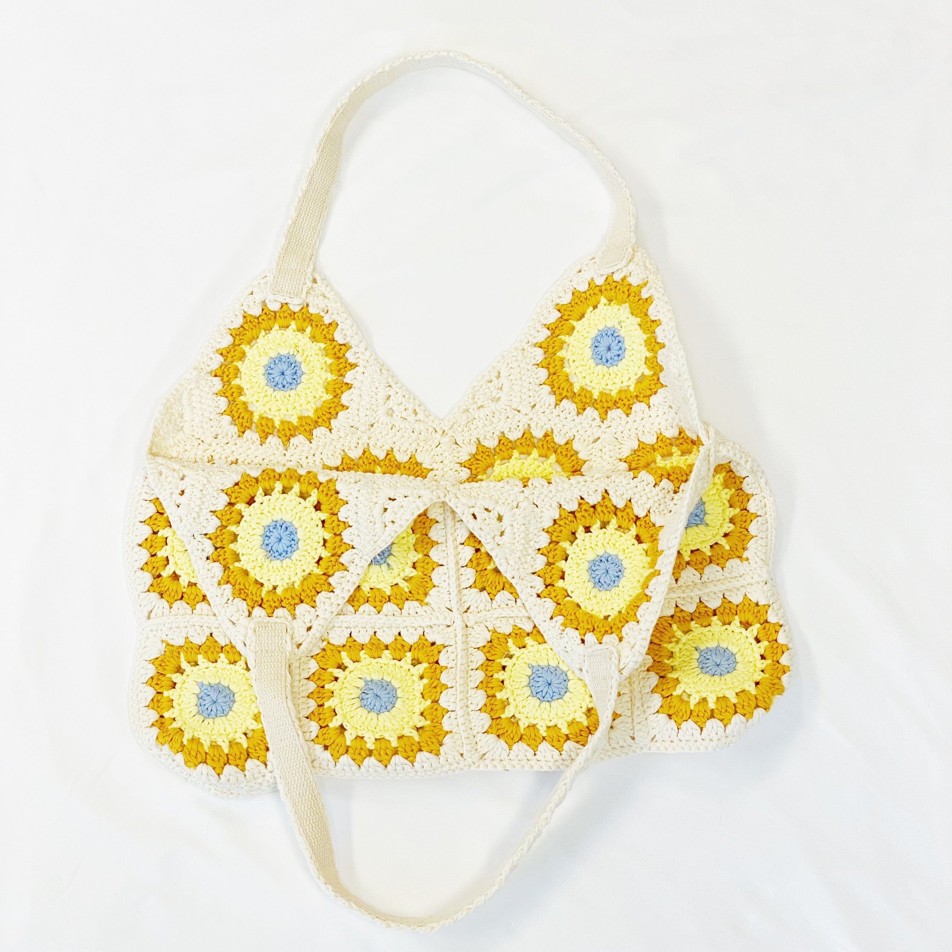 Vintage Hand Knitted Crochet Tote by Ellisonyoung.com