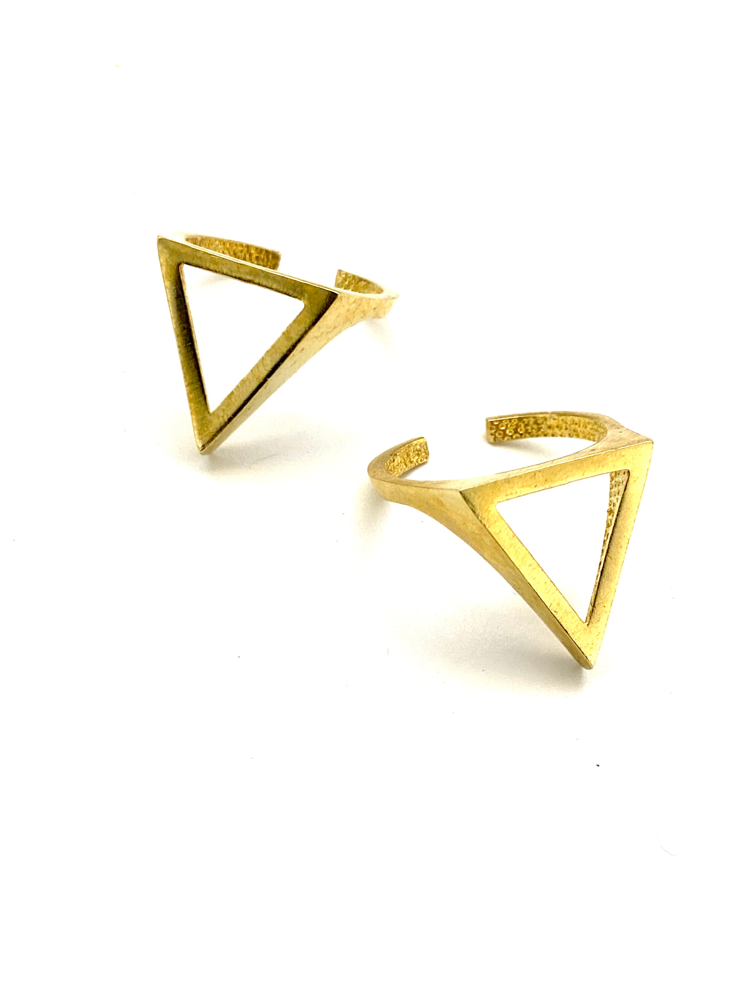 Triangle Adjustable Brass Ring by Boho Gal Jewelry