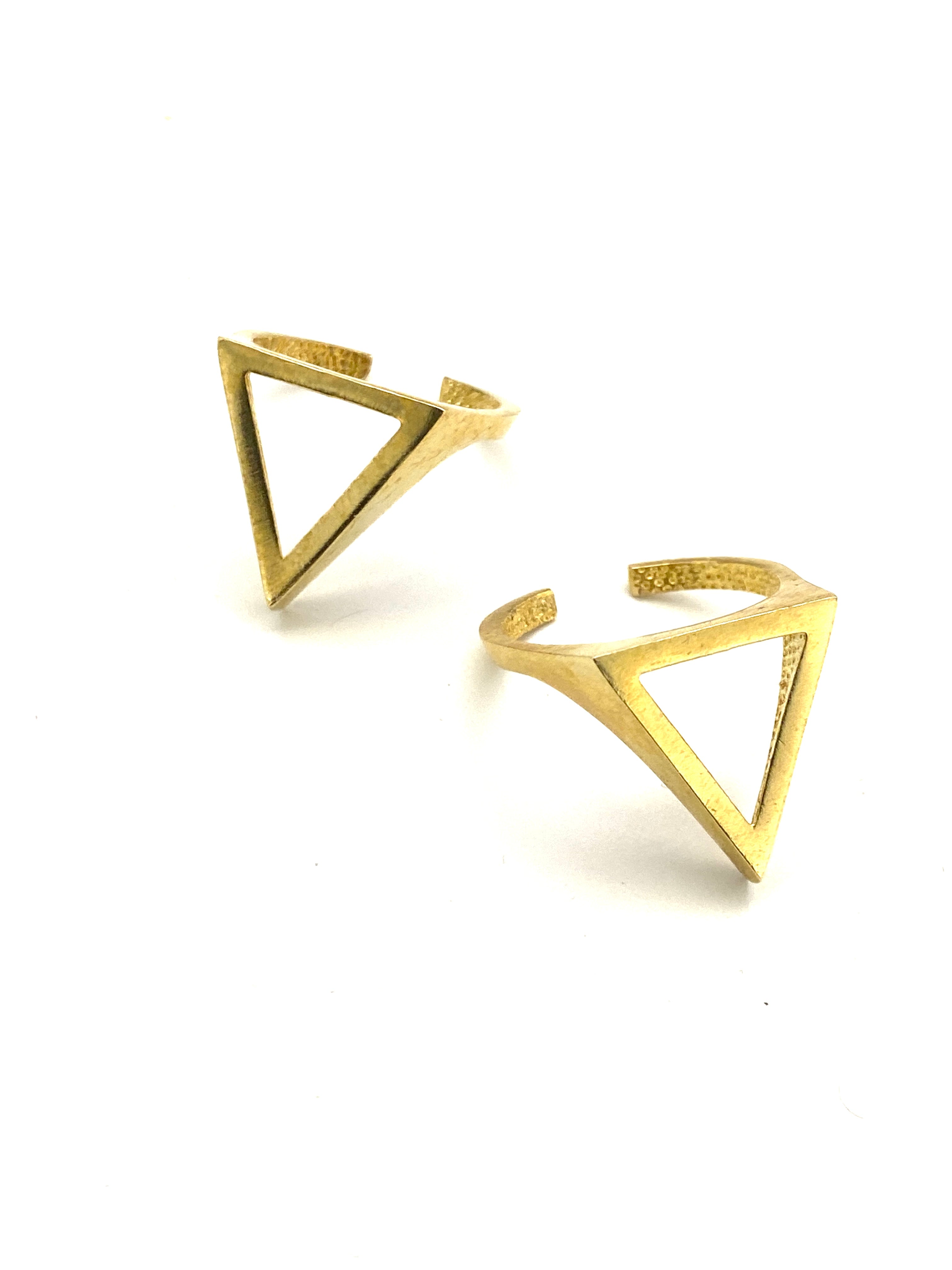 Triangle Adjustable Brass Ring by Boho Gal Jewelry