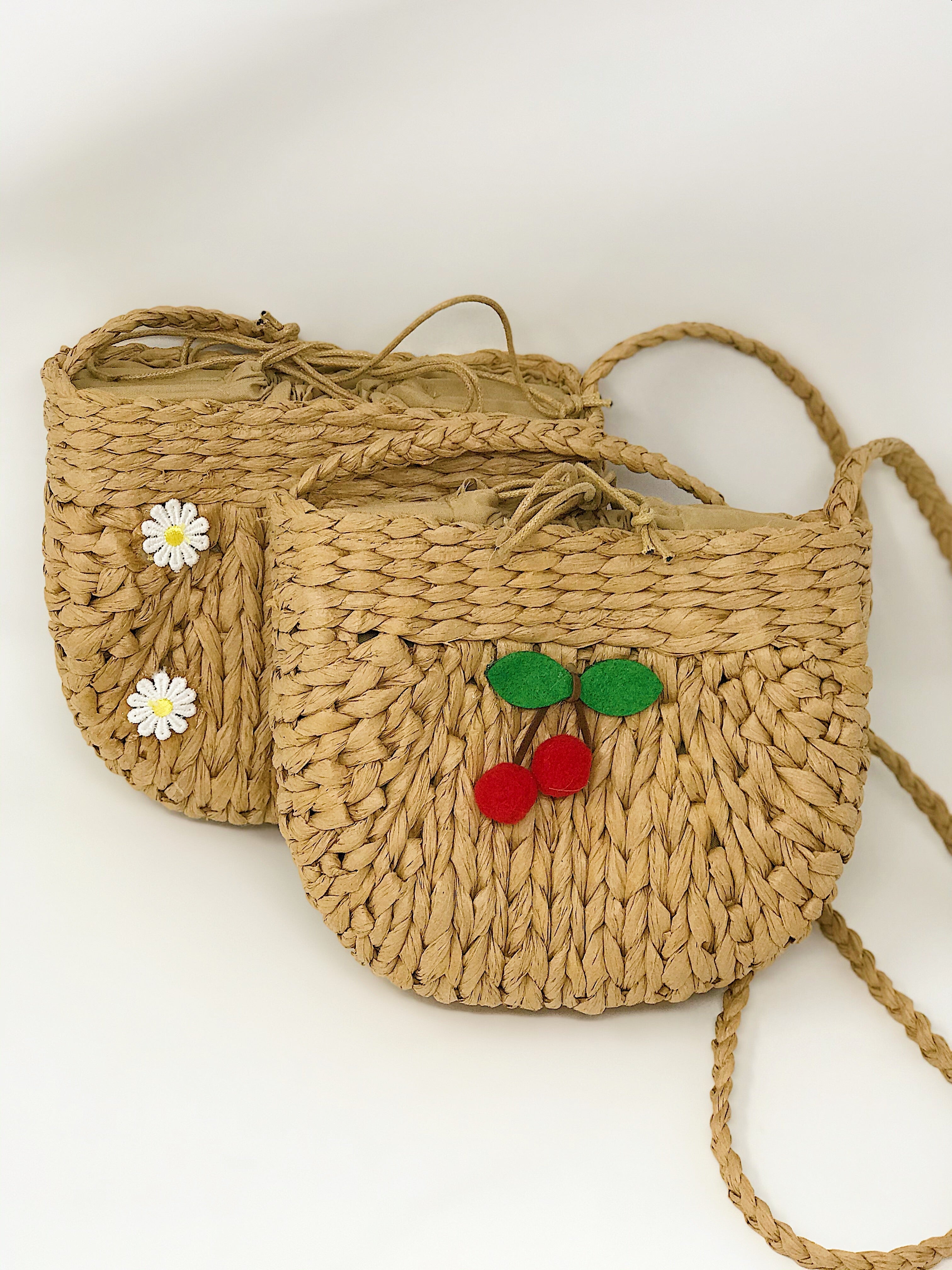 Juicy Bloom Straw Crossbody Bag by Ellisonyoung.com