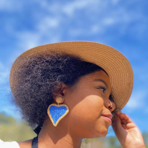 Sunny Days Heart Raffia Earrings