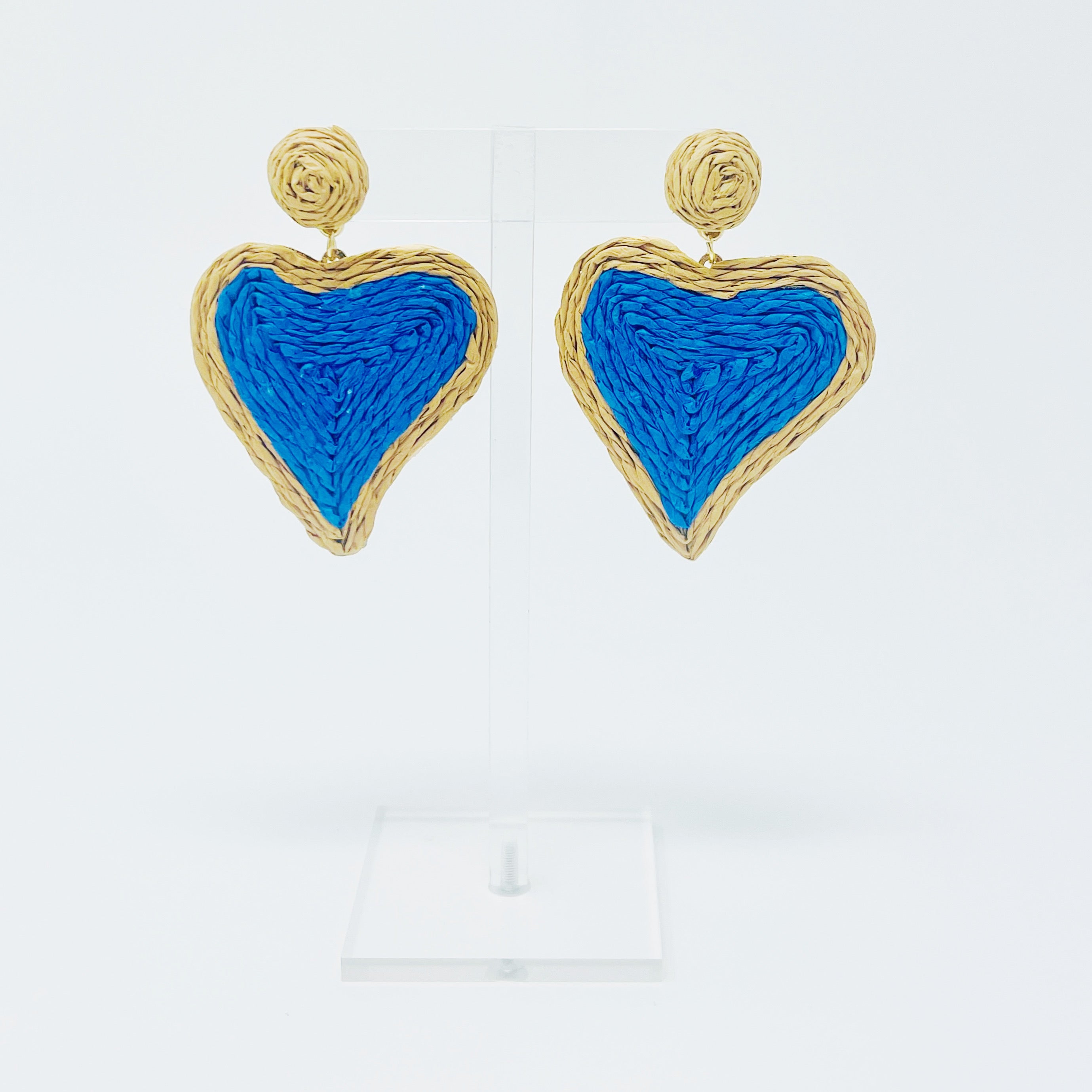 Sunny Days Heart Raffia Earrings