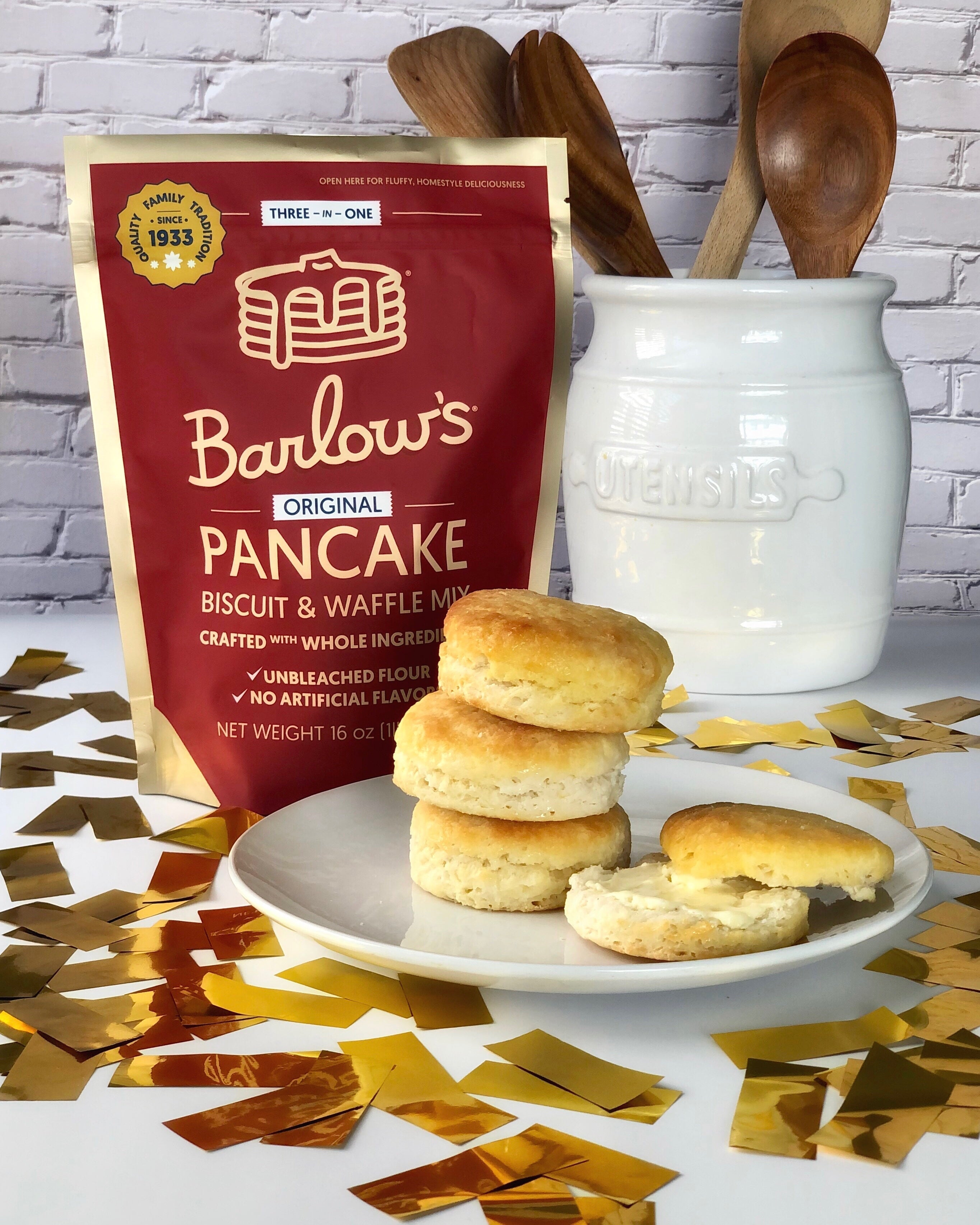 Barlow's Foods 3 in 1 Original Pancake, Biscuit and Waffle Mix 32 oz - 2 Packs