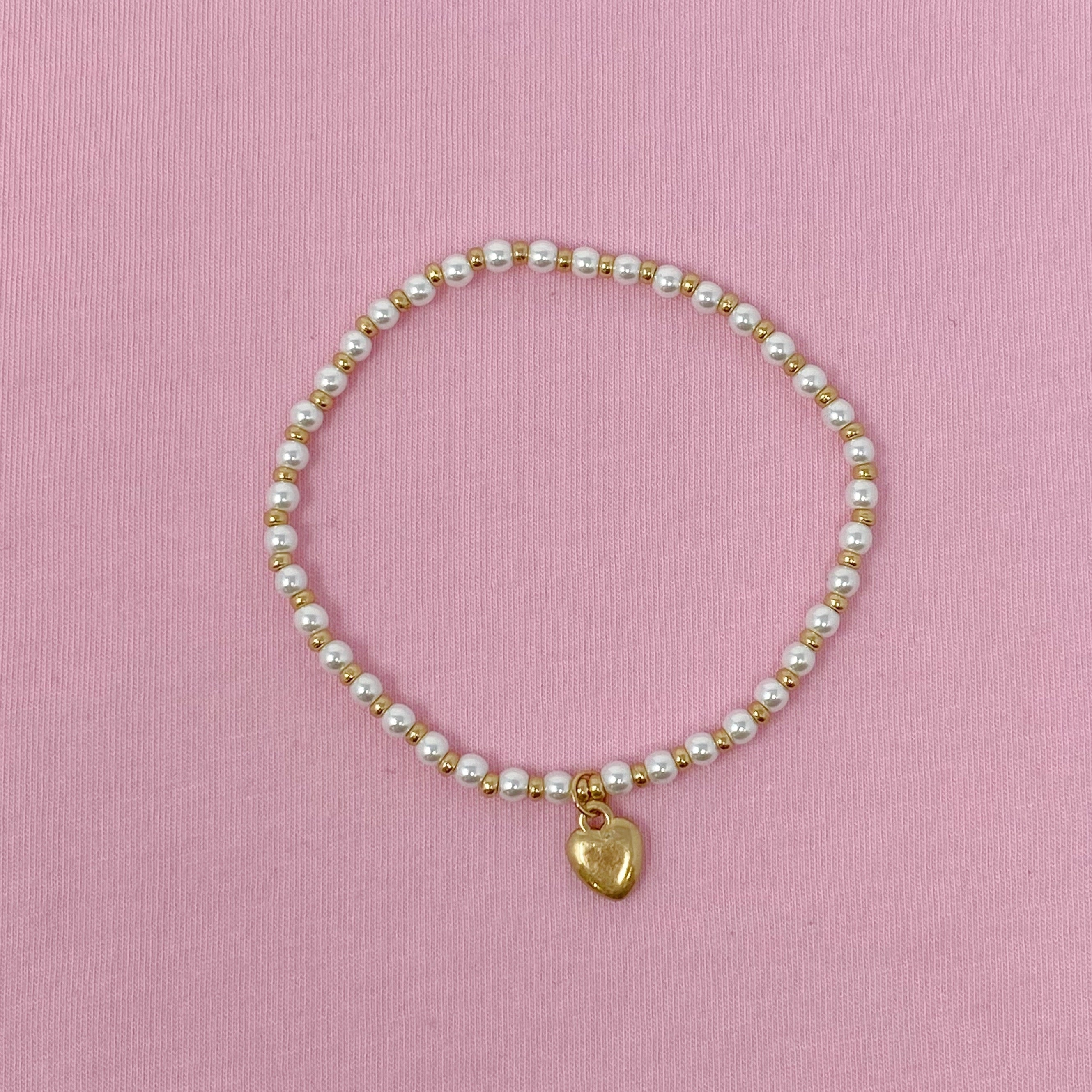 Stone Bead Heart Anklet