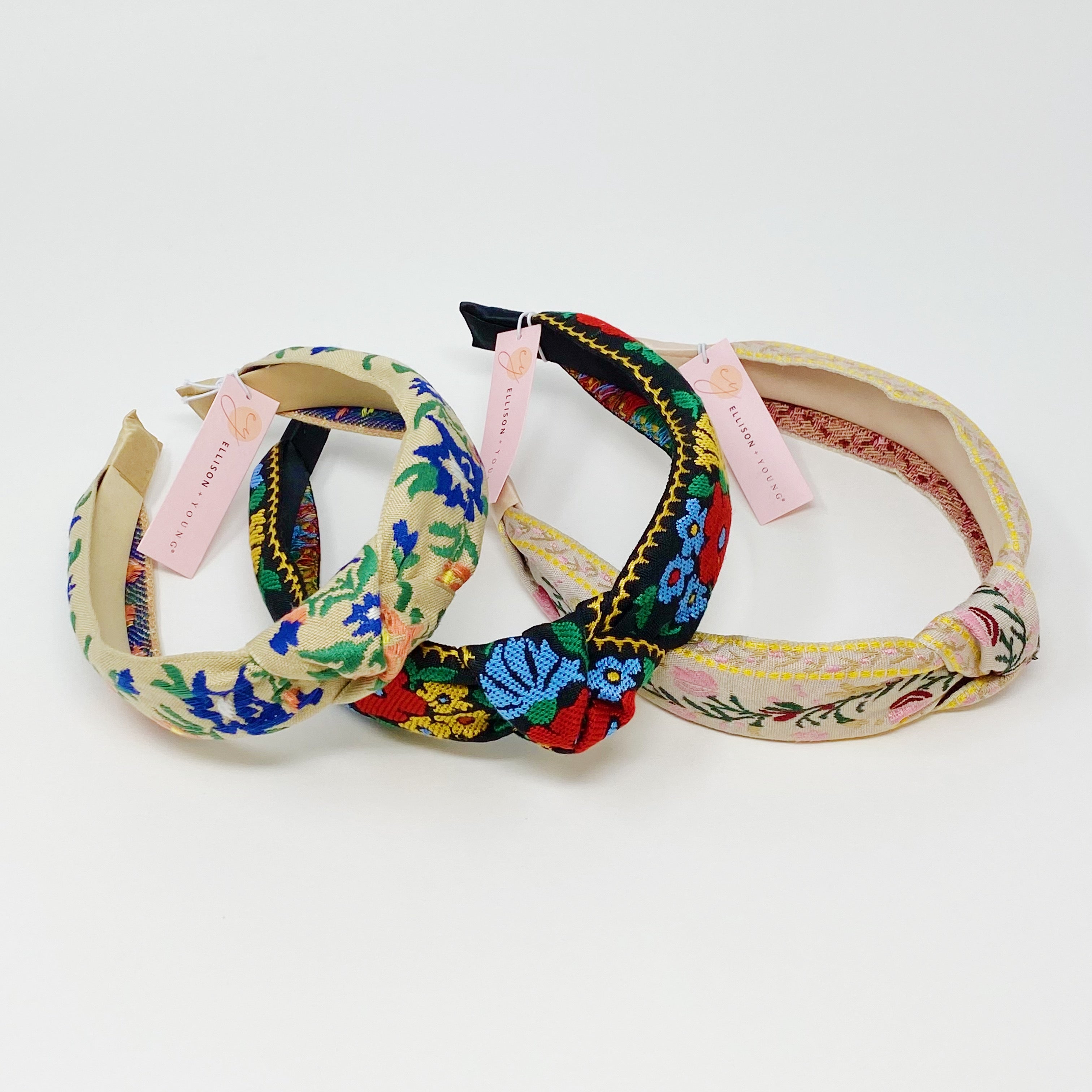 French Floral Embroidered Headband by Ellisonyoung.com