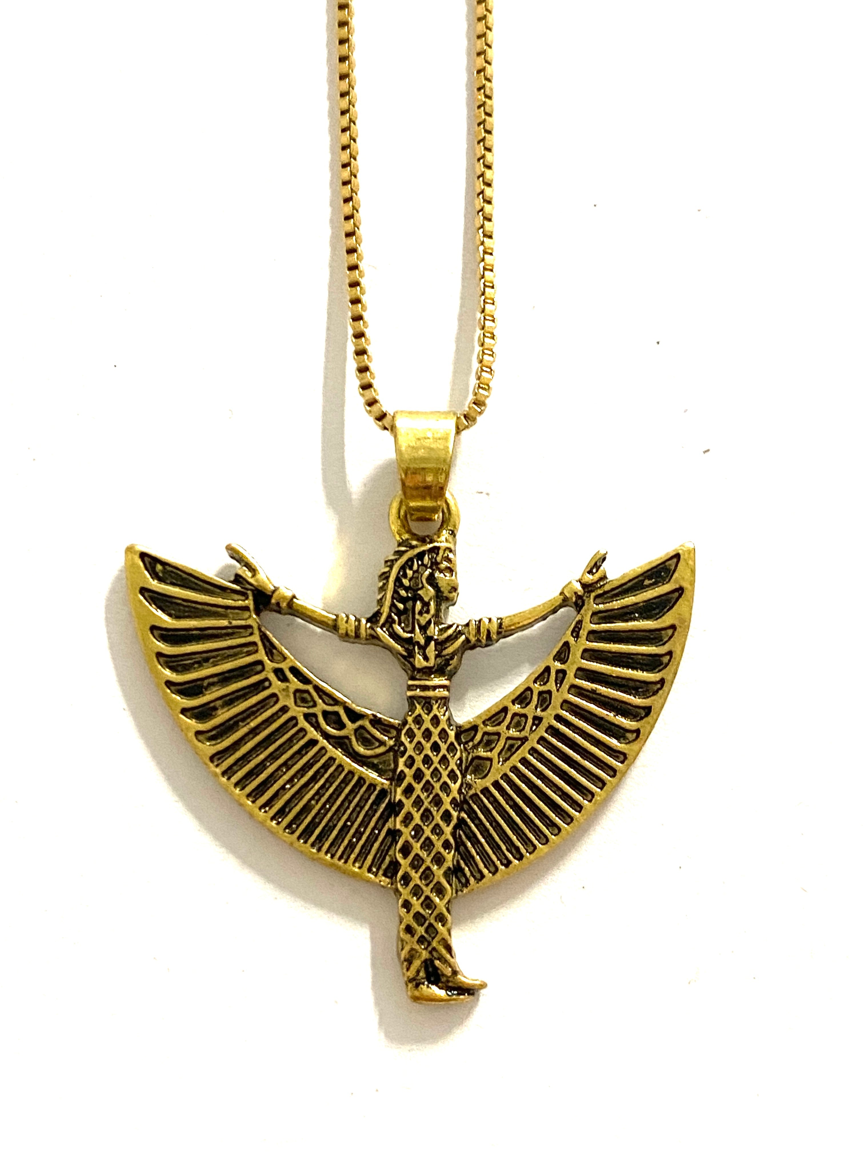 Maat Egyptian Goddess Necklace by Boho Gal Jewelry