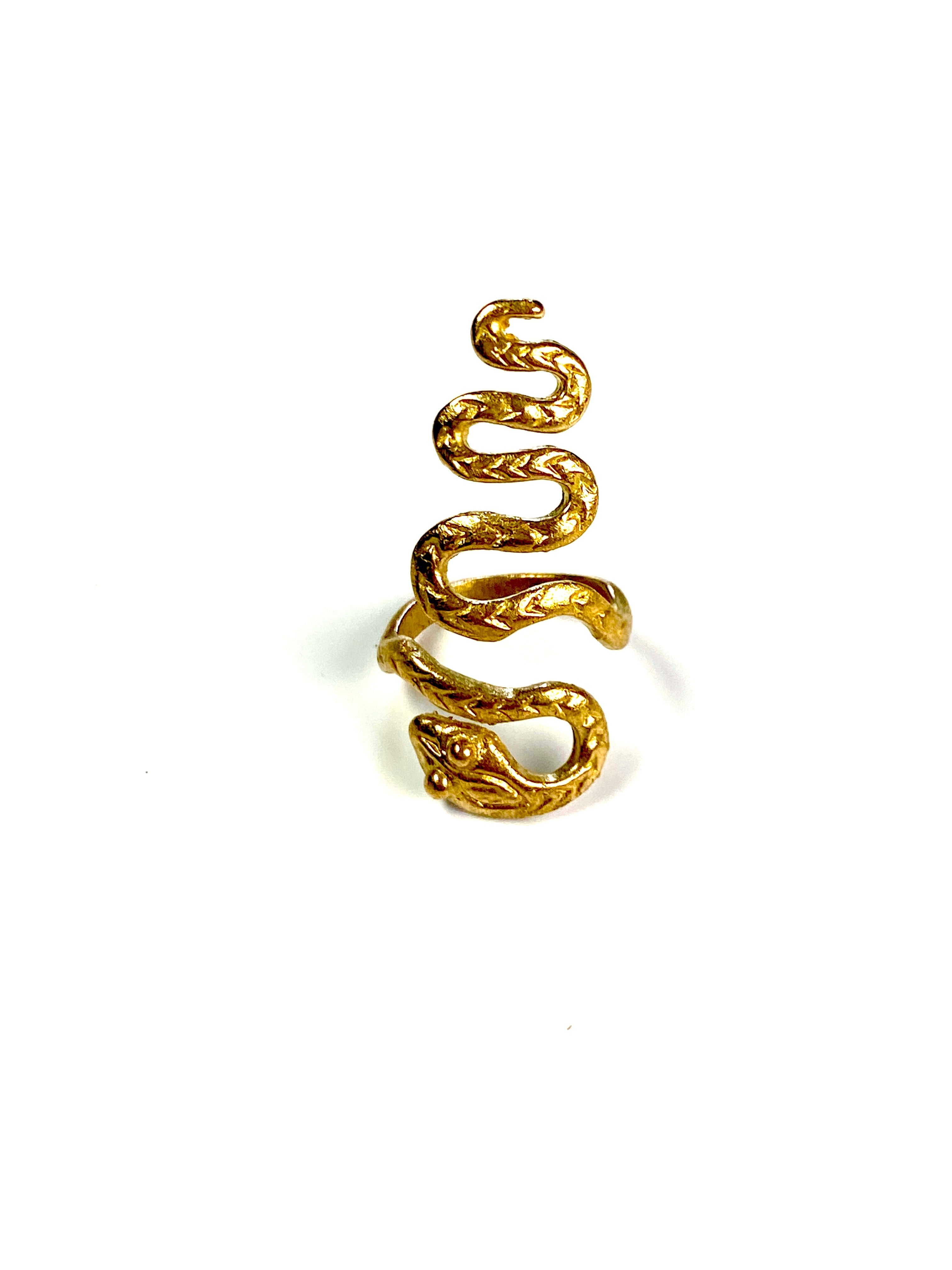Ushari Snake Brass Ring by Boho Gal Jewelry