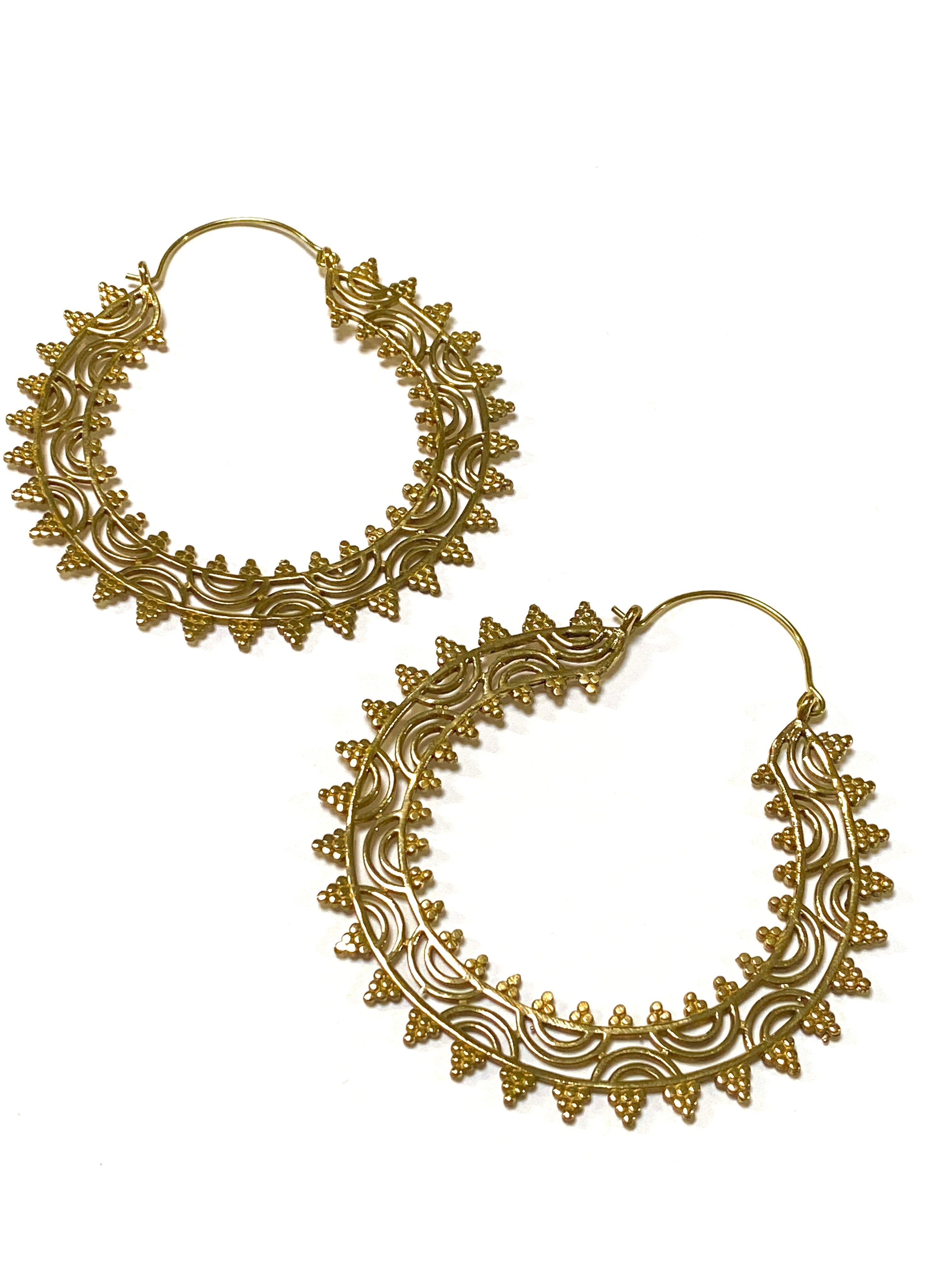 Haimi Brass Hoop Earrings by Boho Gal Jewelry