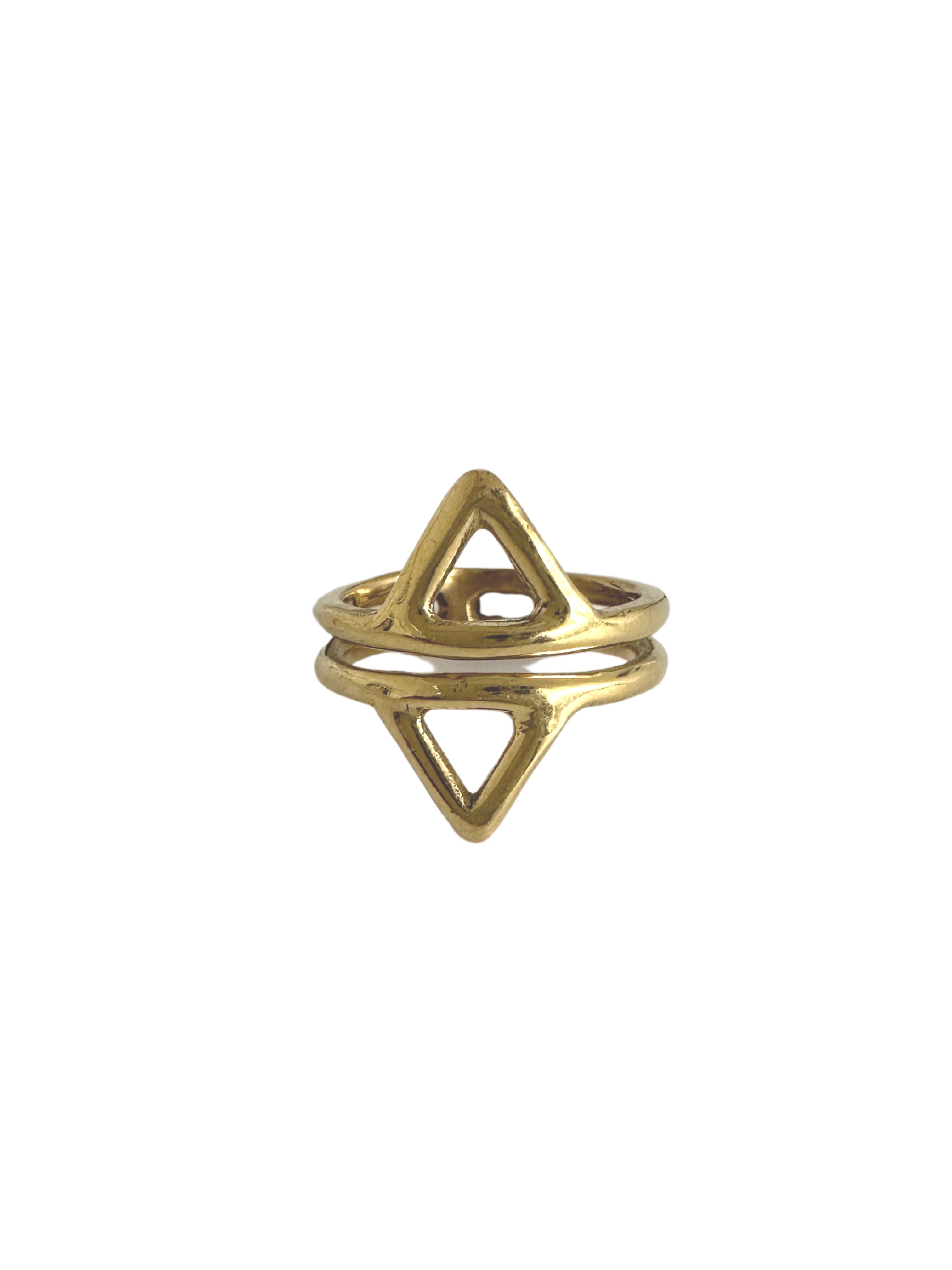 Sai Brass Triangle Ring by Boho Gal Jewelry
