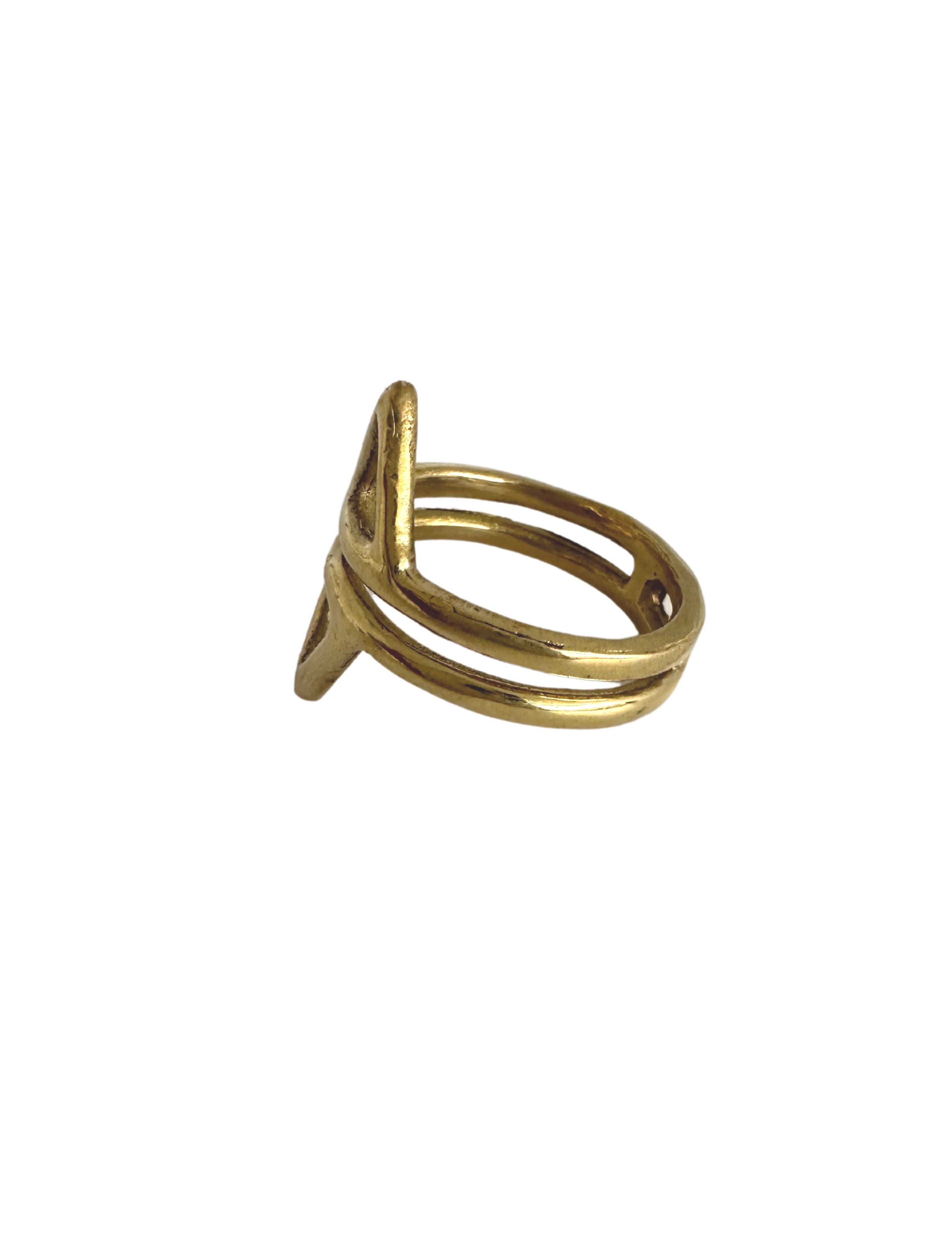 Sai Brass Triangle Ring by Boho Gal Jewelry