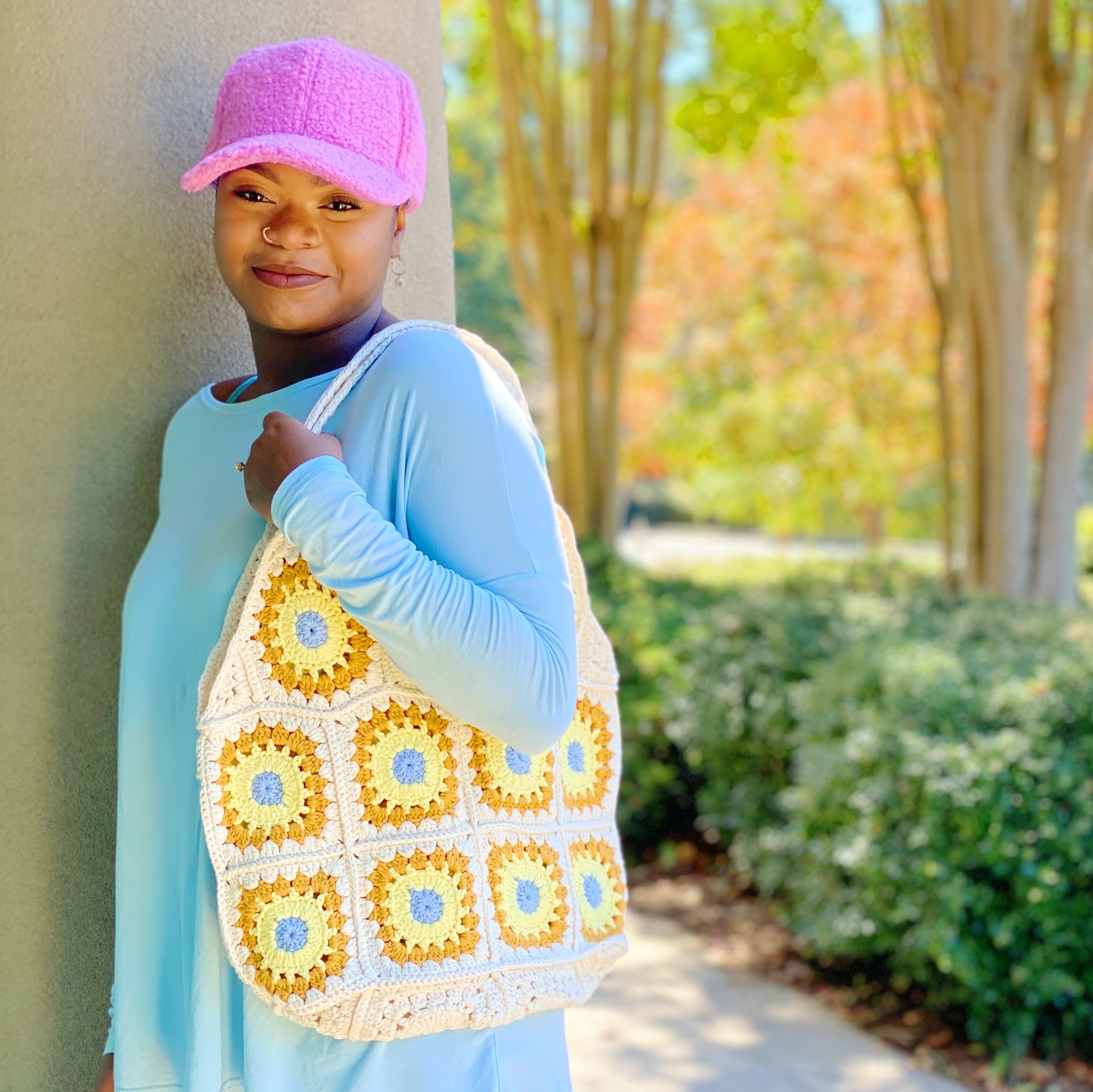 Vintage Hand Knitted Crochet Tote by Ellisonyoung.com