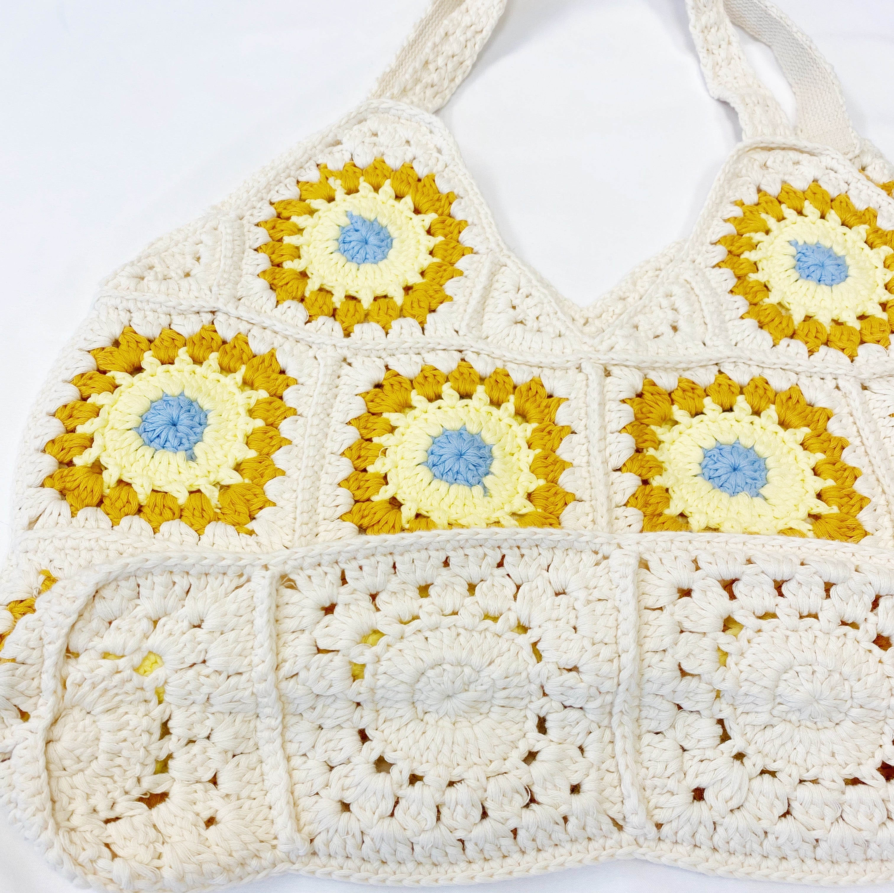 Vintage Hand Knitted Crochet Tote by Ellisonyoung.com