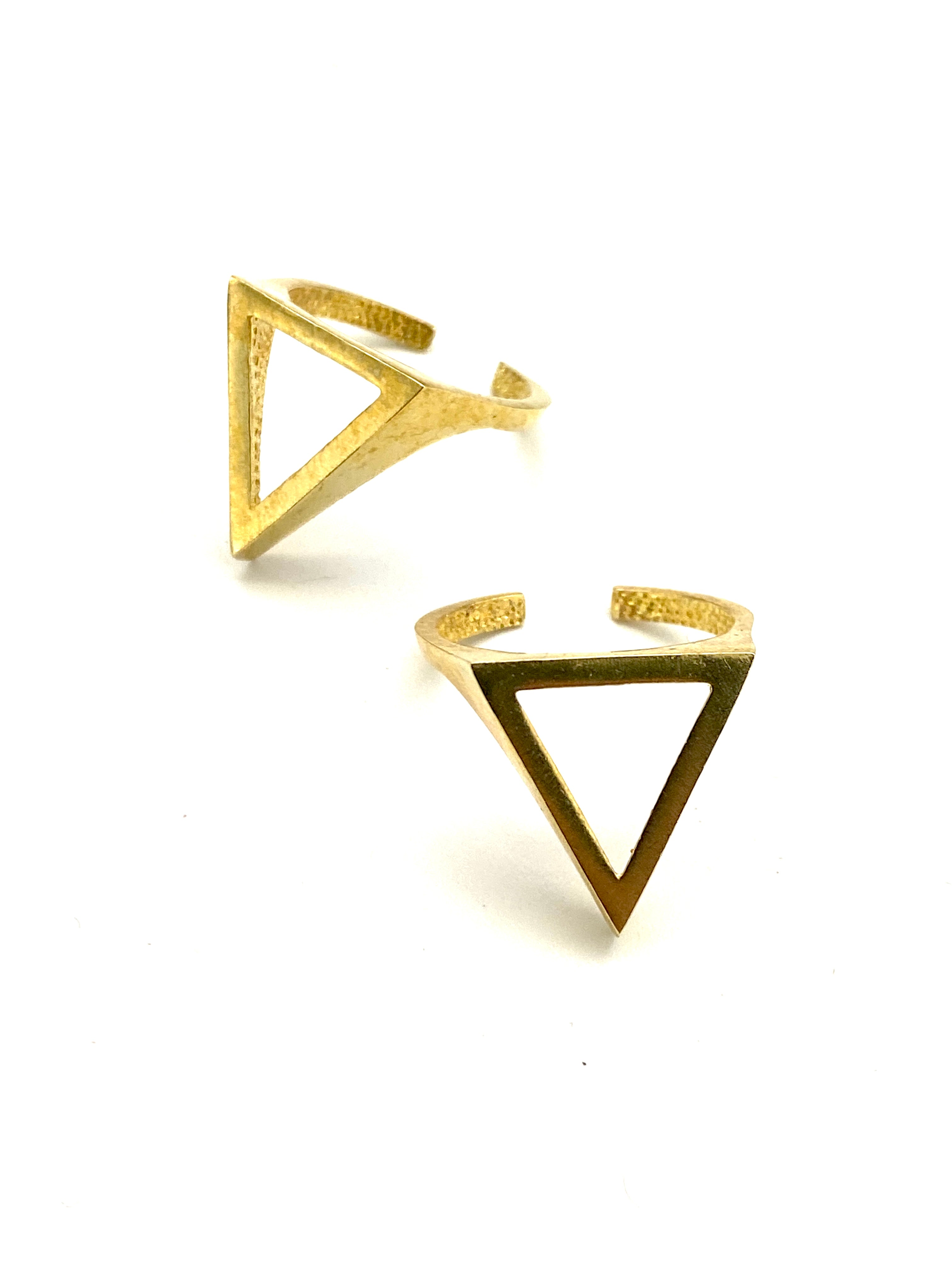 Triangle Adjustable Brass Ring by Boho Gal Jewelry